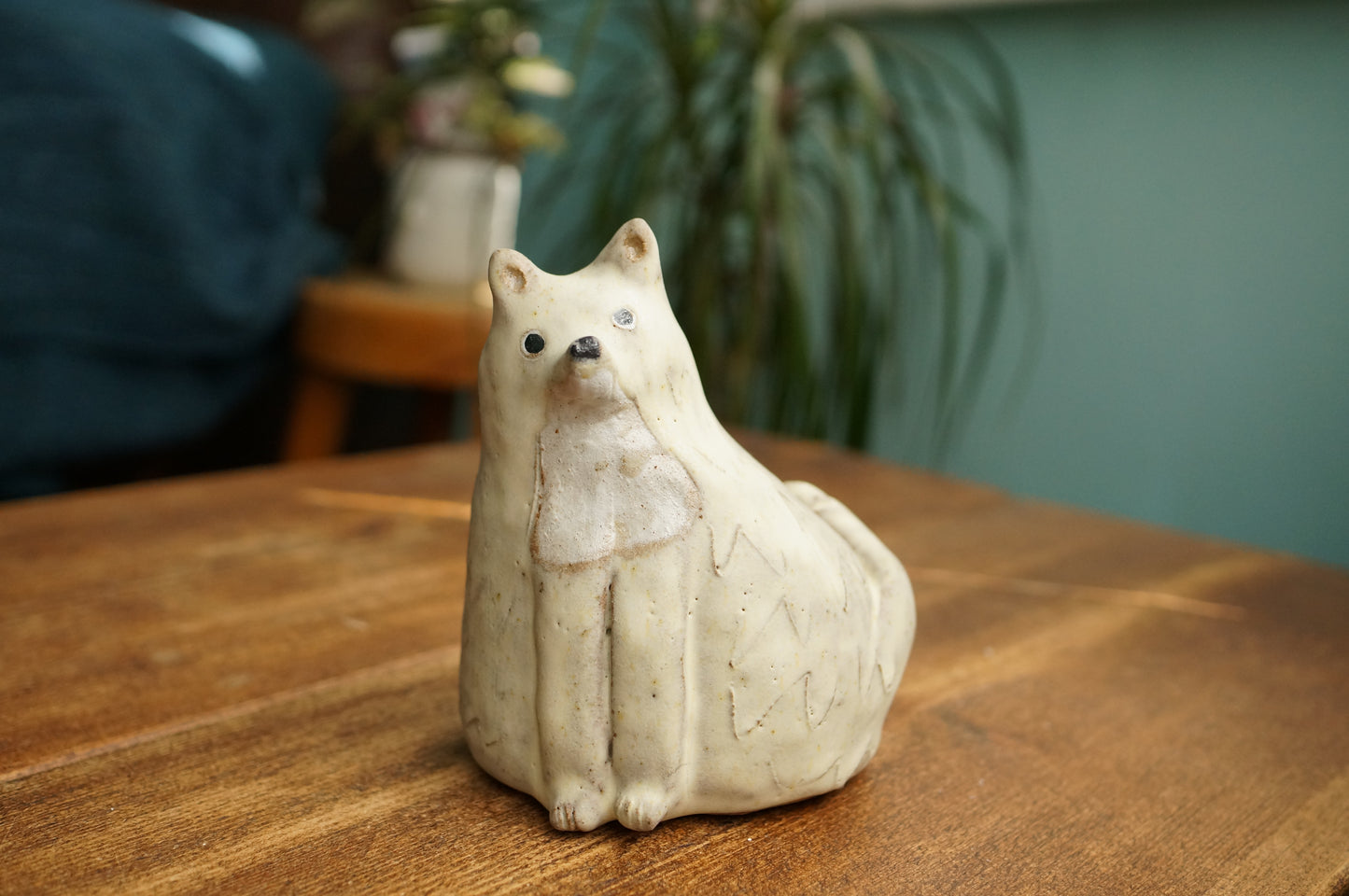 White Fox Vase