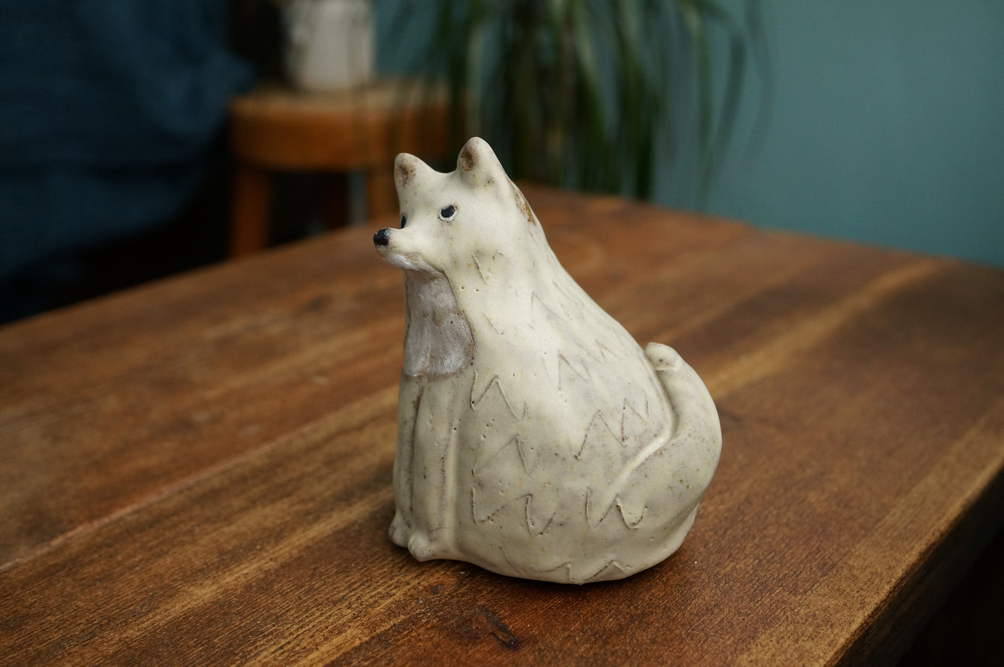 White Fox Vase