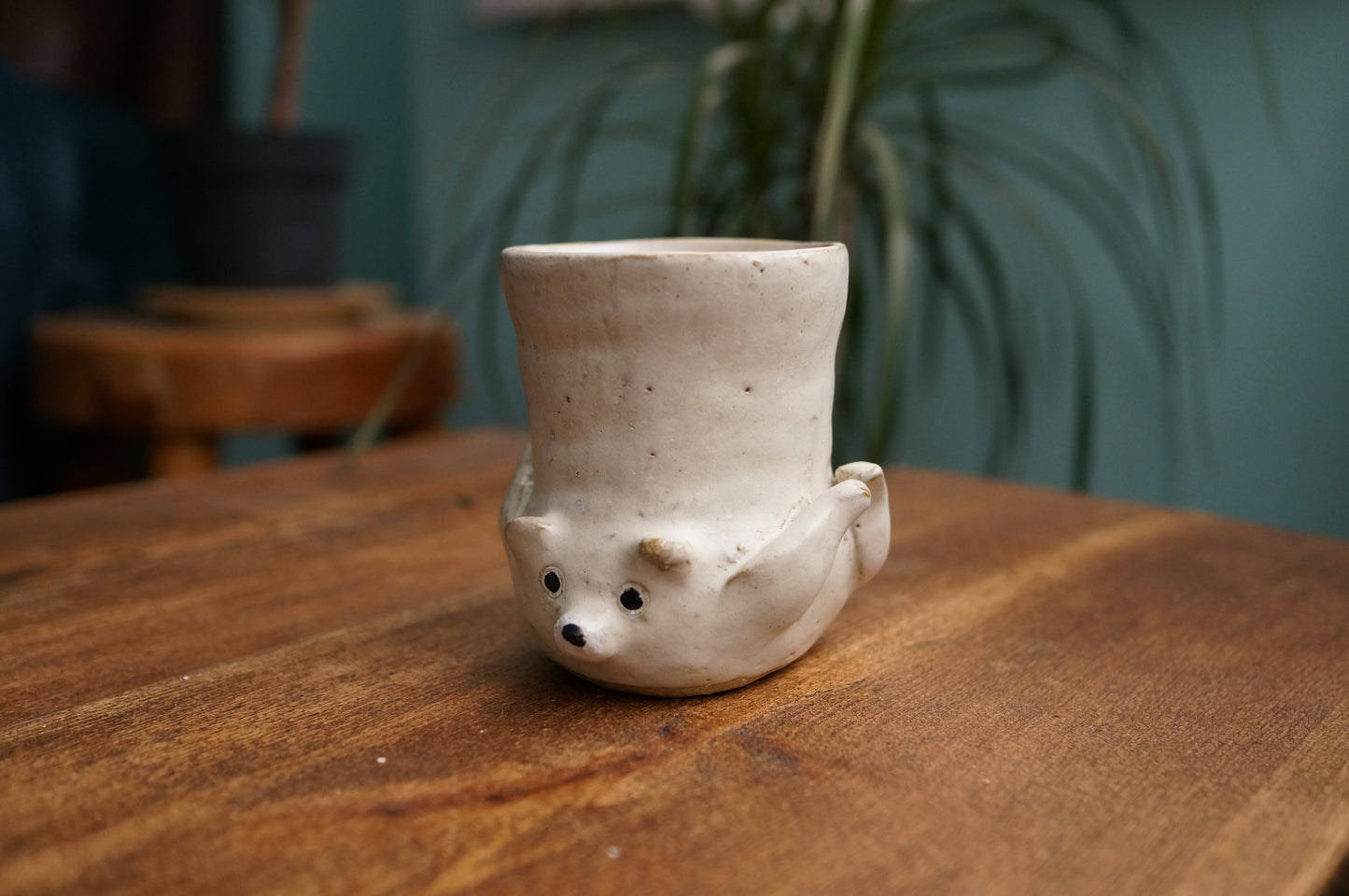 Handbuilt Flying Polar Bear Cup
