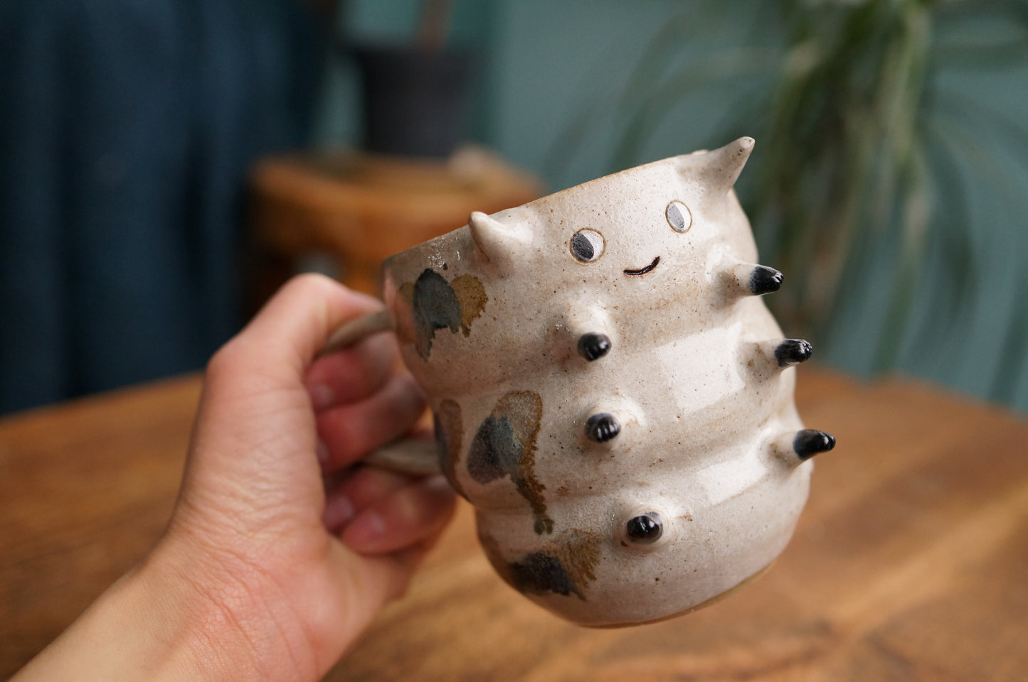 Crystal White Caterpillar Mug