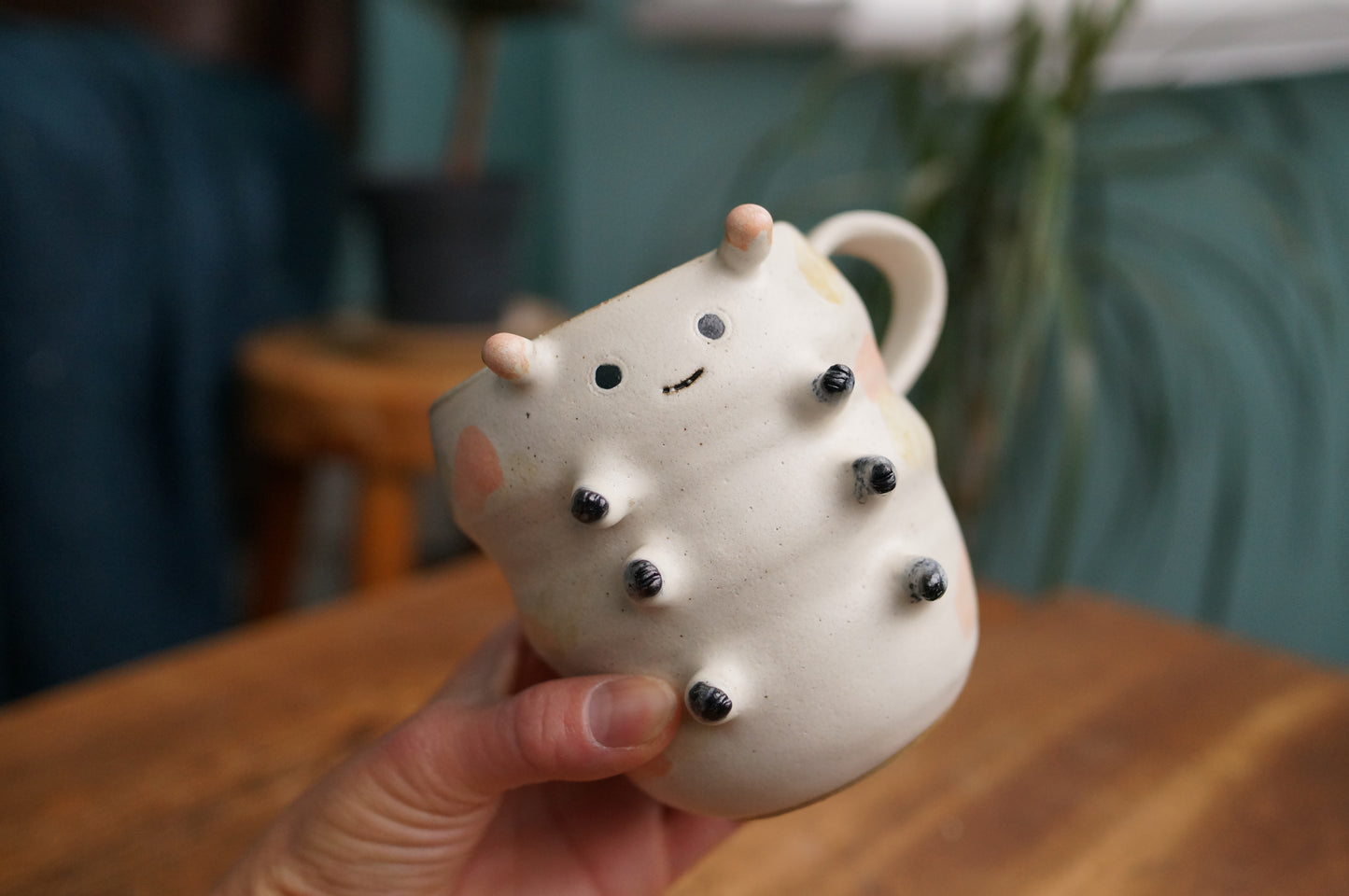 Satin White Caterpillar Mug