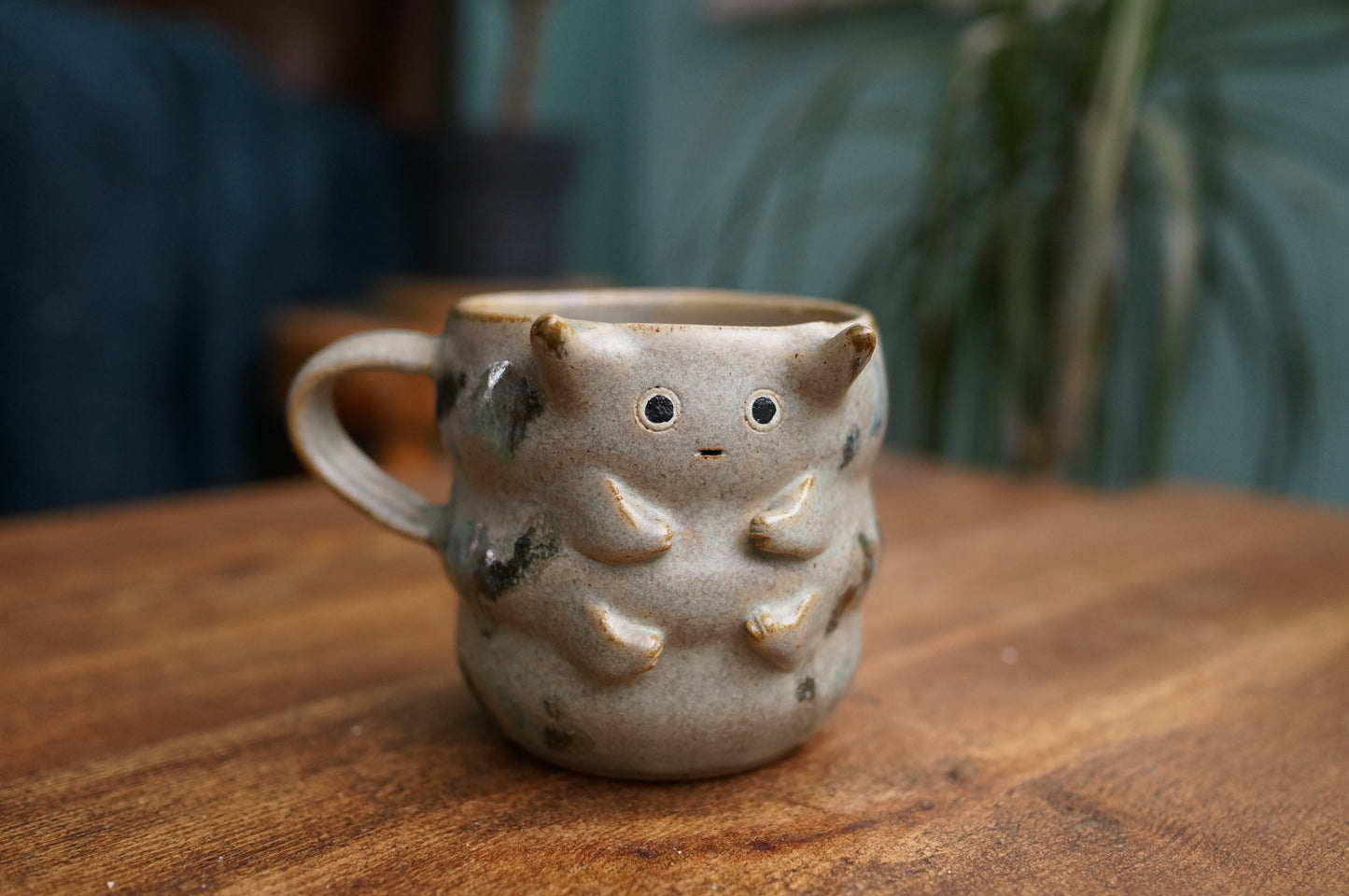 Small Grey Green Caterpillar Mug
