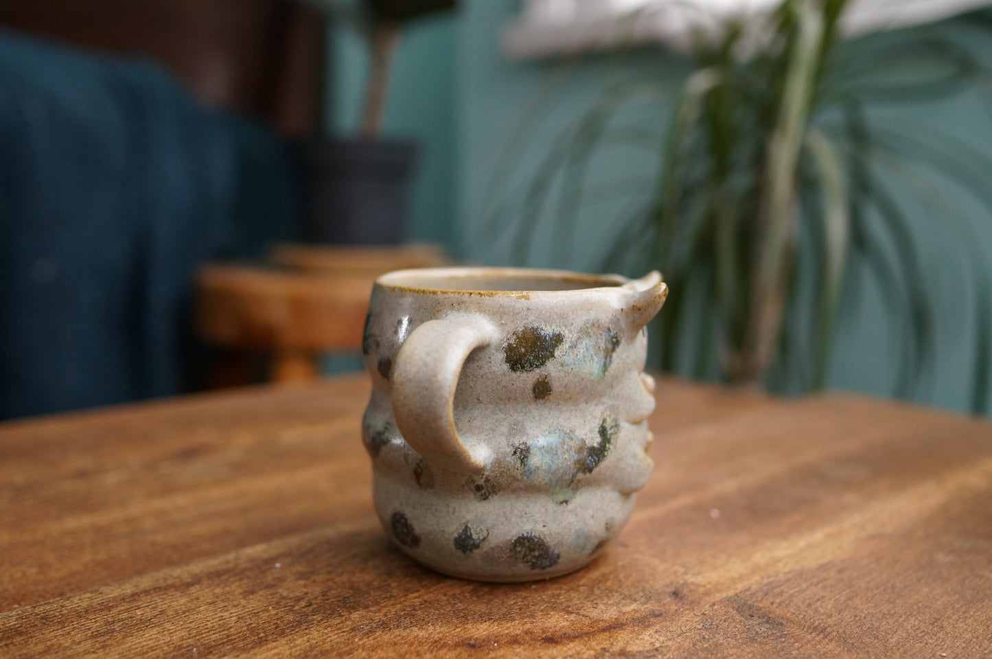 Small Grey Green Caterpillar Mug