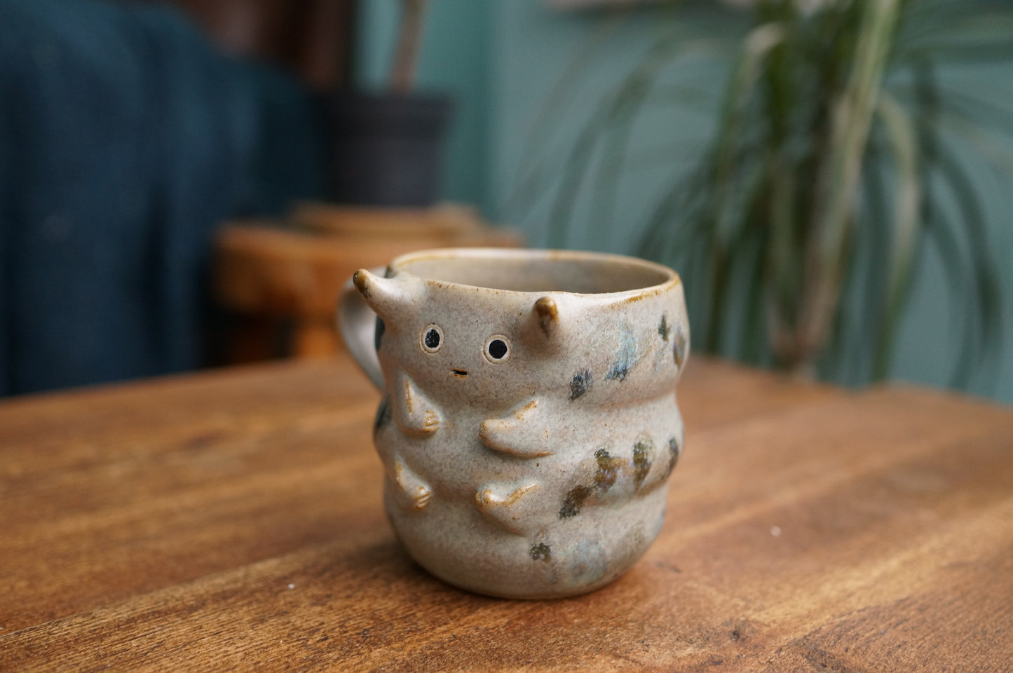Small Grey Green Caterpillar Mug