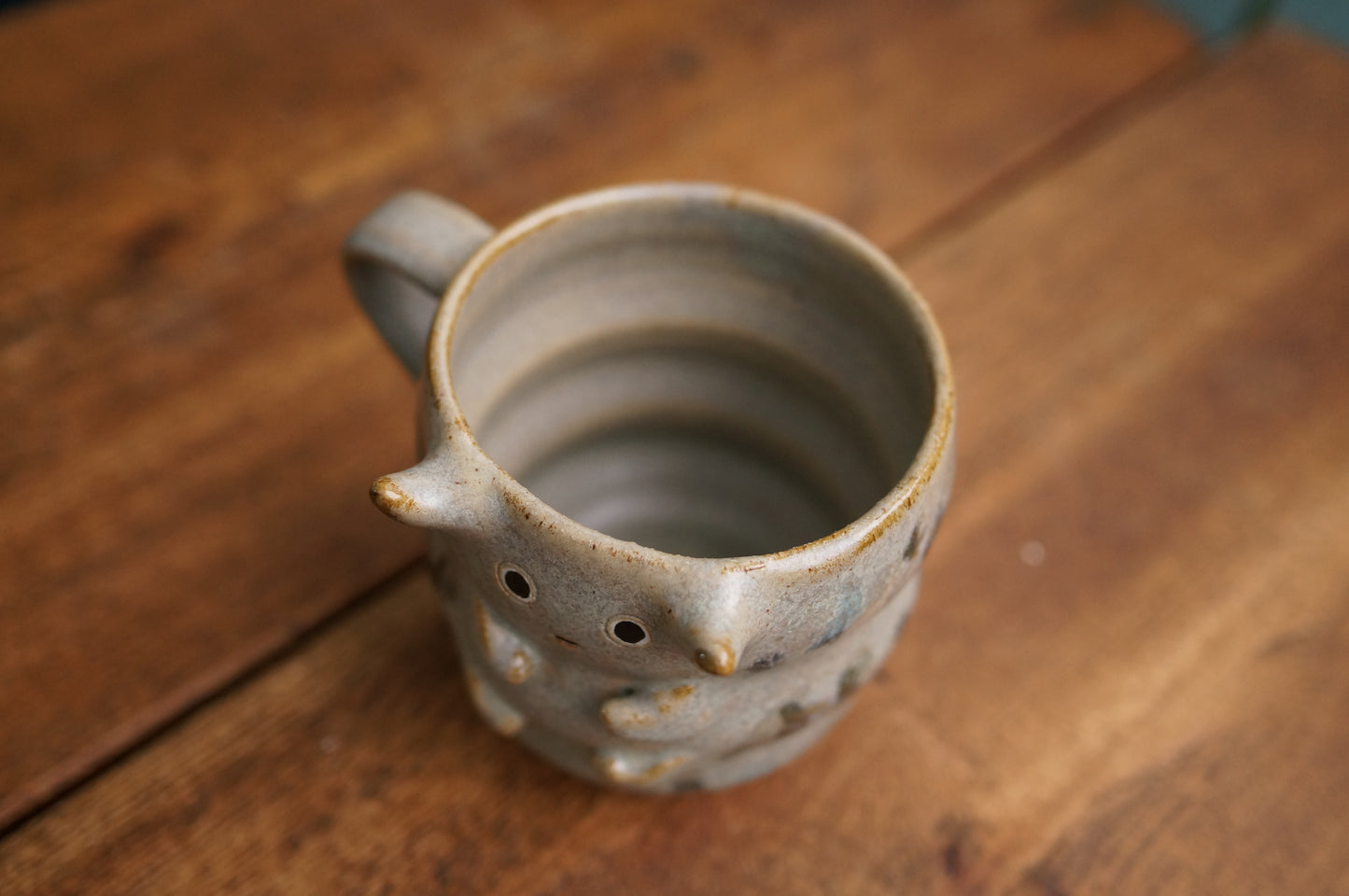 Small Grey Green Caterpillar Mug