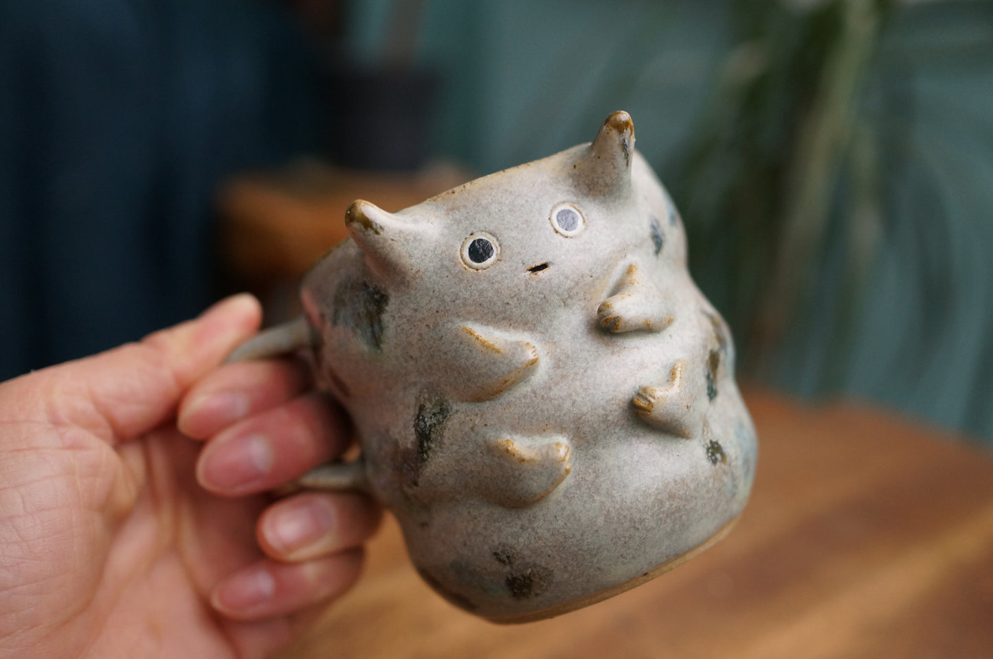 Small Grey Green Caterpillar Mug