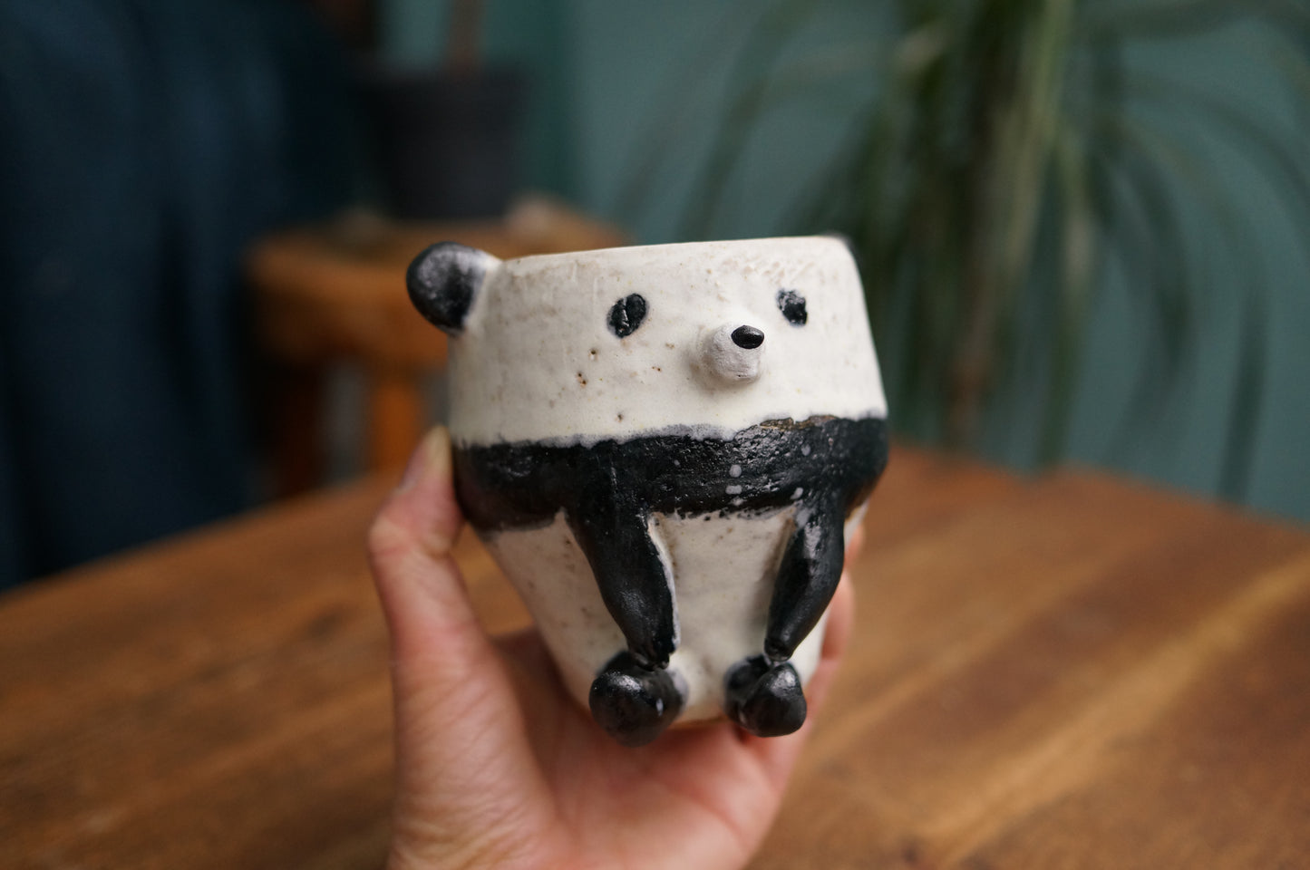 Handbuilt Sitting Panda Cup