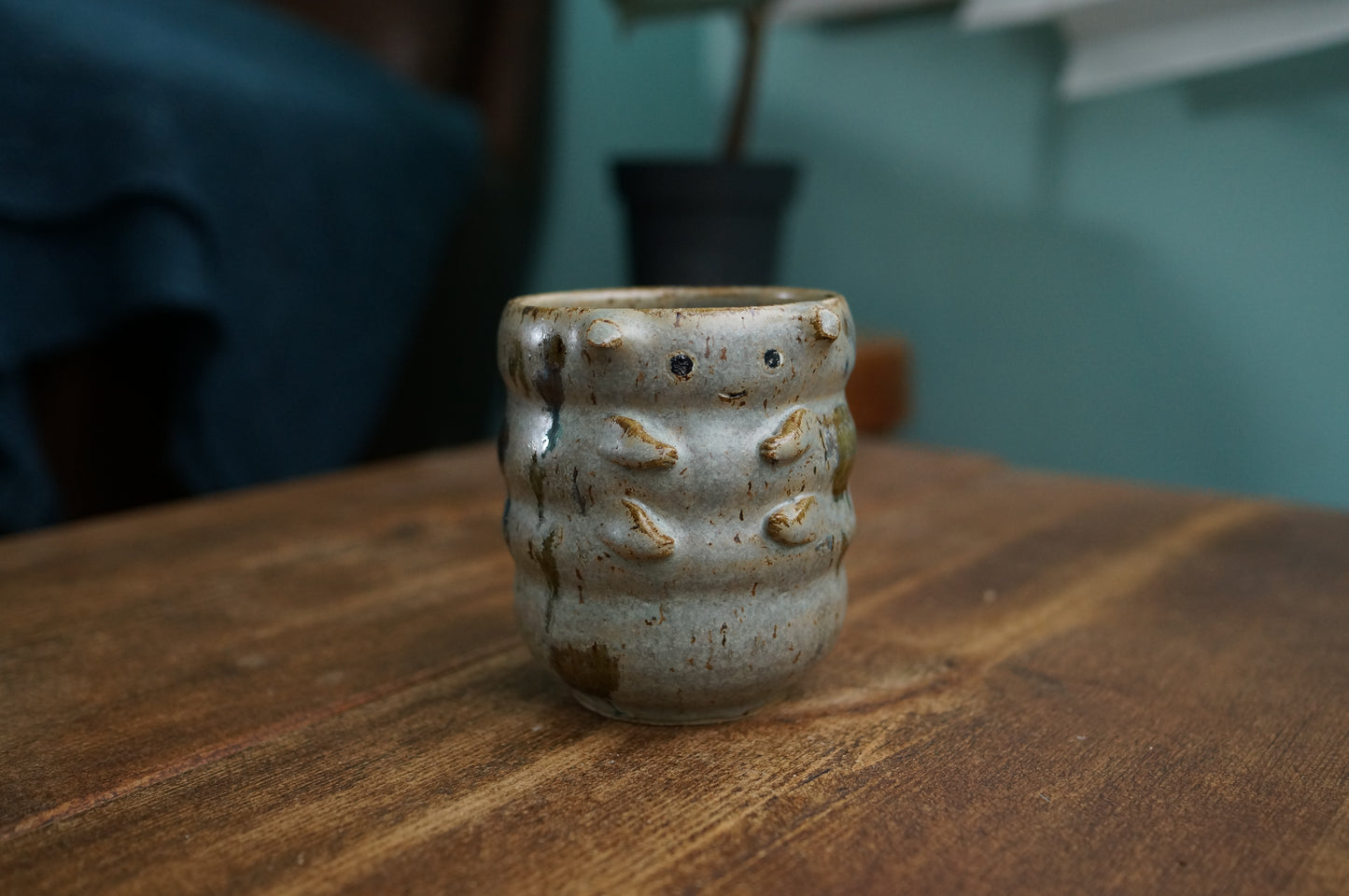 Grey Green Caterpillar Mug
