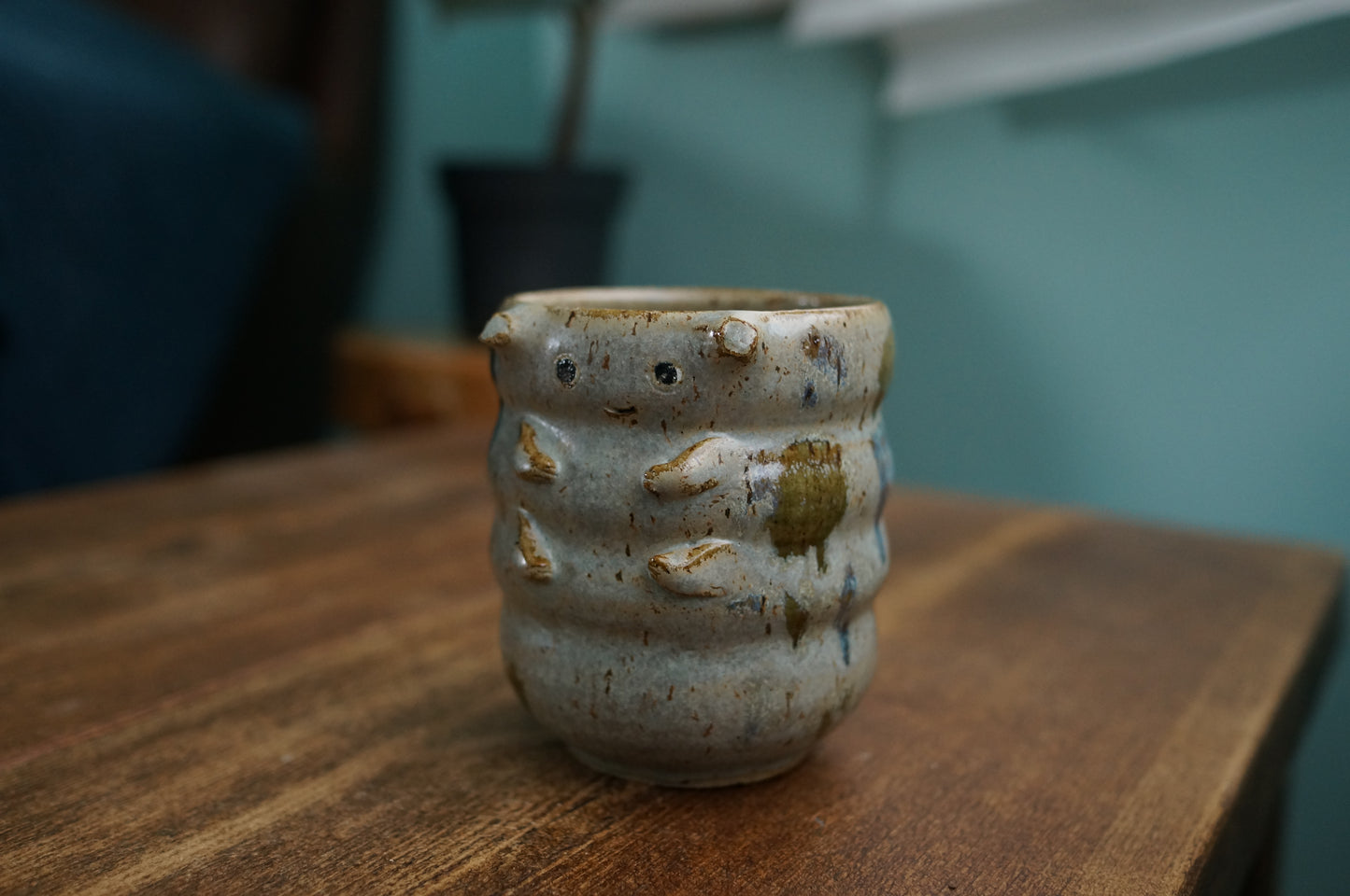 Grey Green Caterpillar Mug