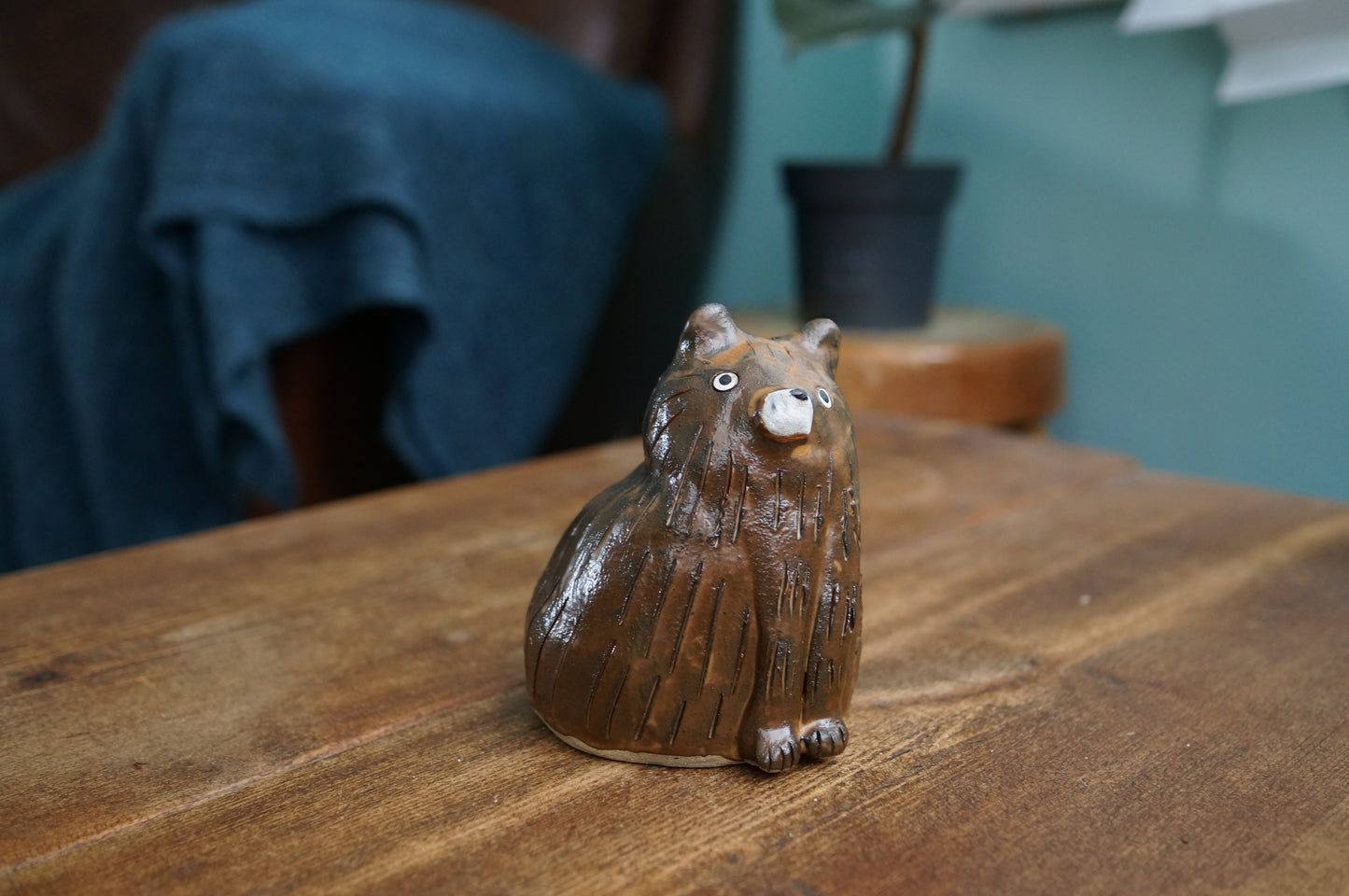 Matt Brown Bear Vase