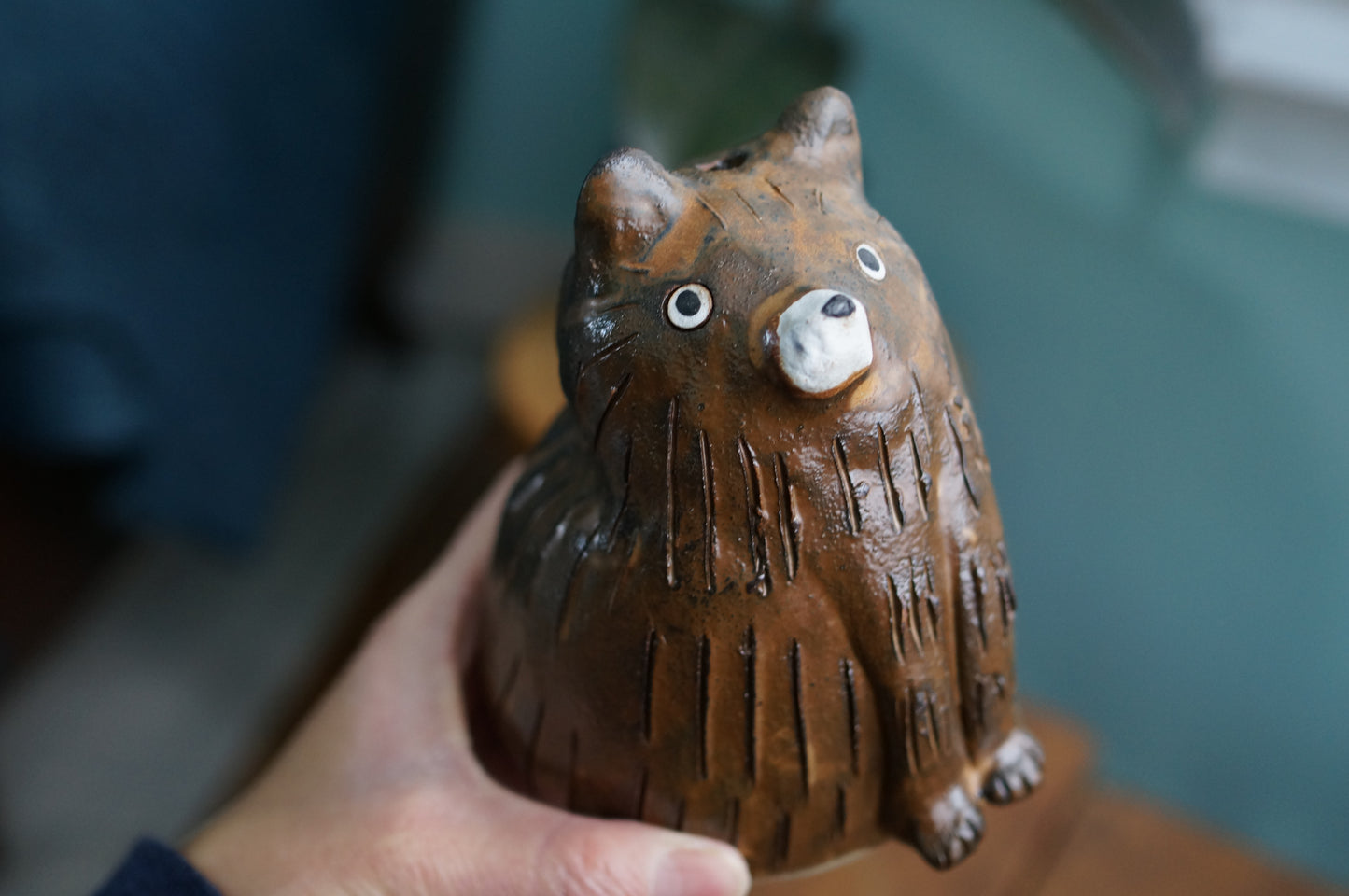 Matt Brown Bear Vase
