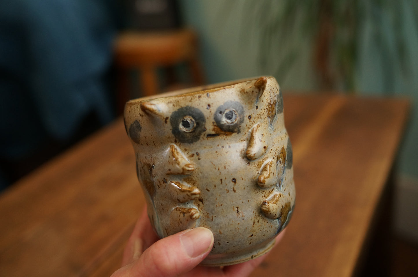 Grey Green Caterpillar Mug