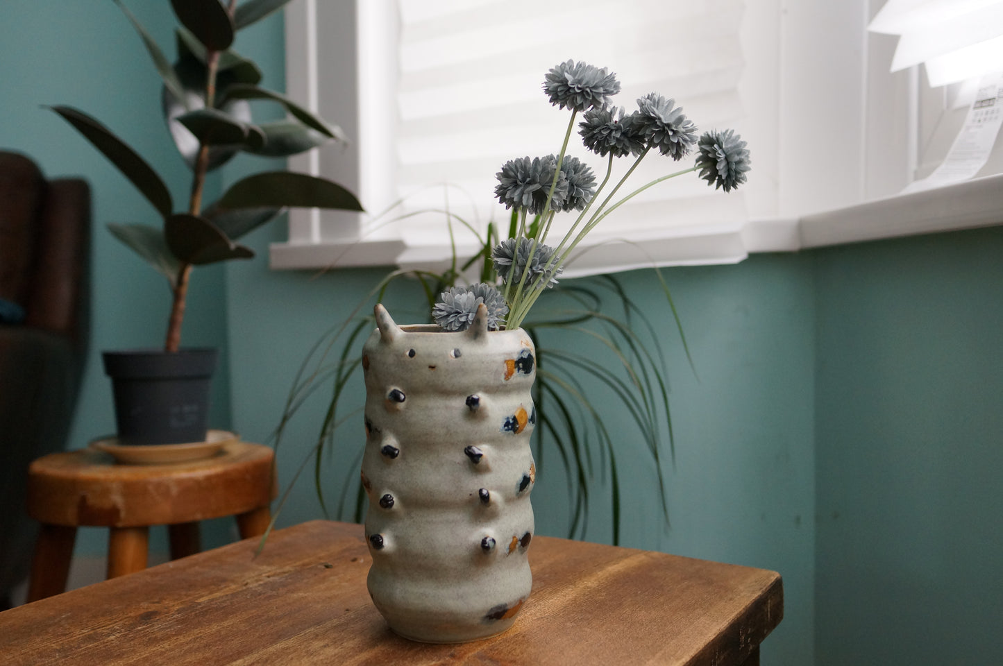 Grey Green Caterpillar Vase