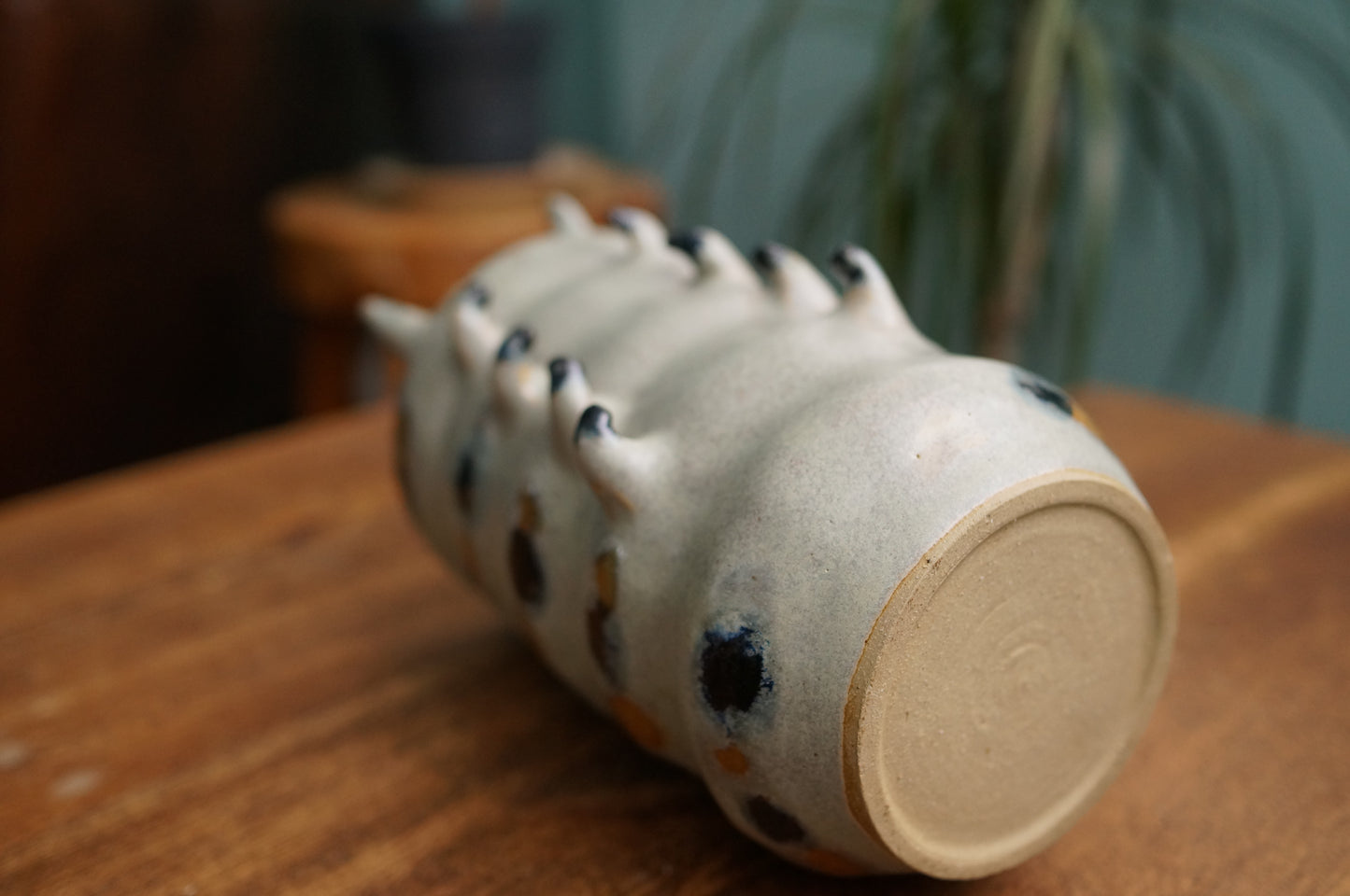 Grey Green Caterpillar Vase