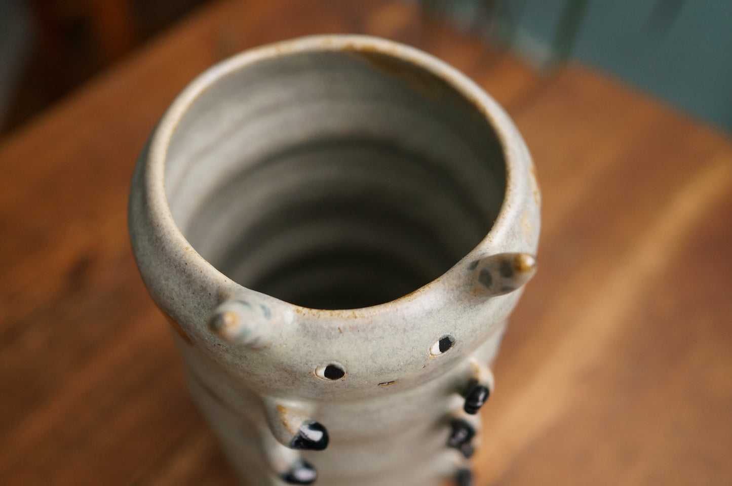 Grey Green Caterpillar Vase