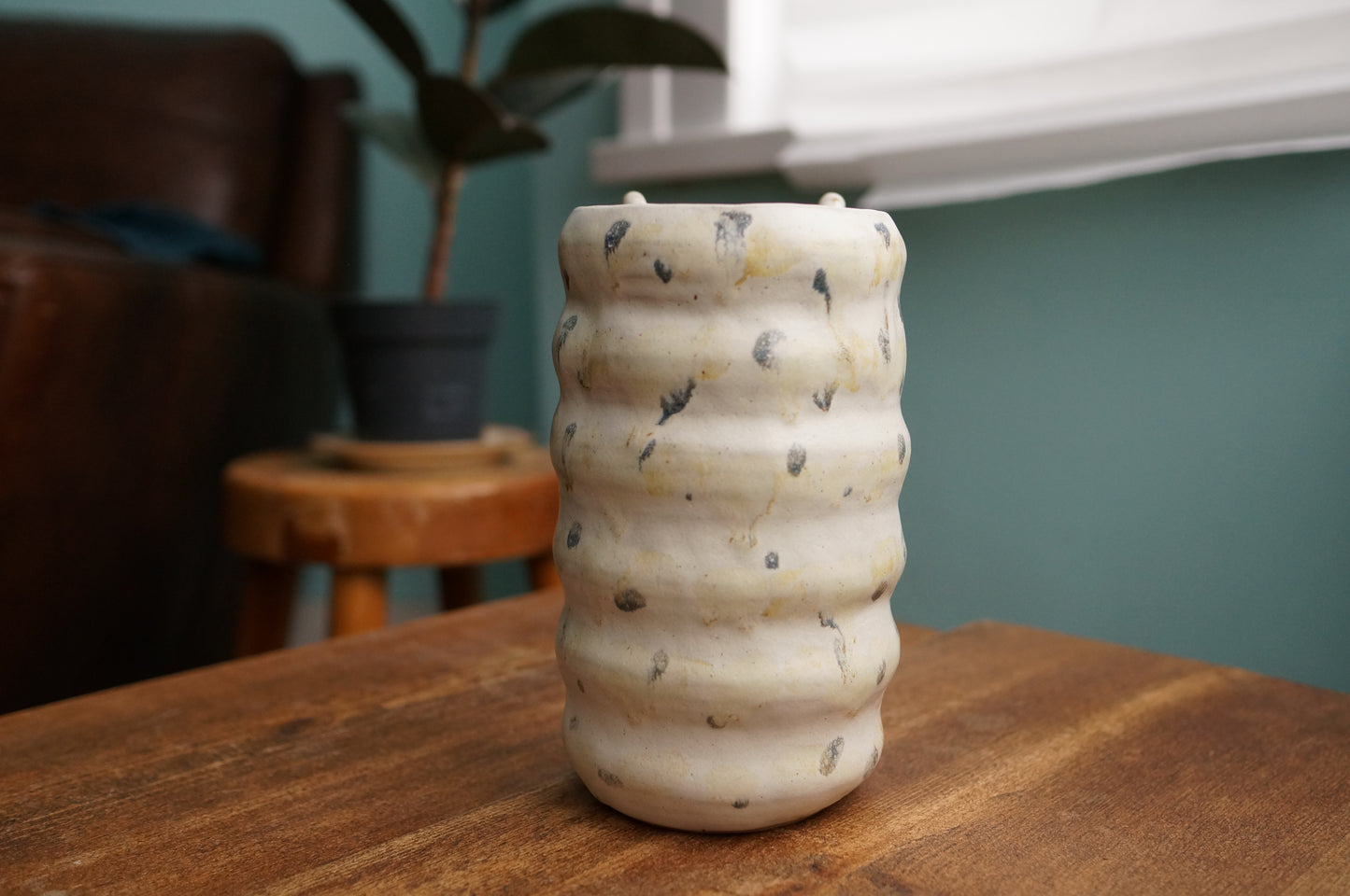 Satin White Caterpillar Vase