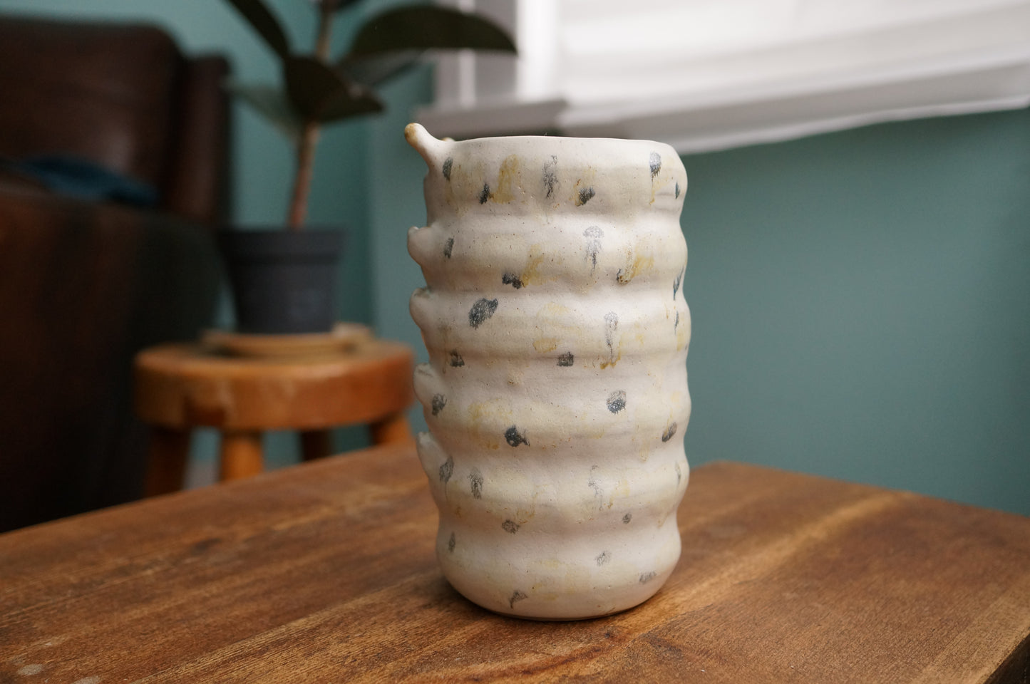 Satin White Caterpillar Vase