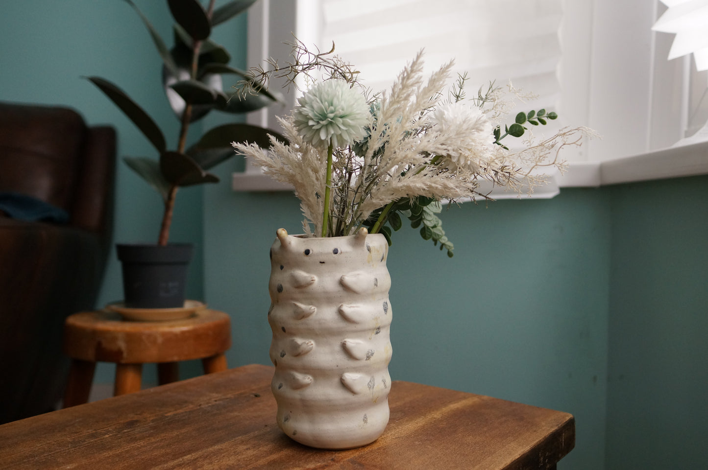 Satin White Caterpillar Vase
