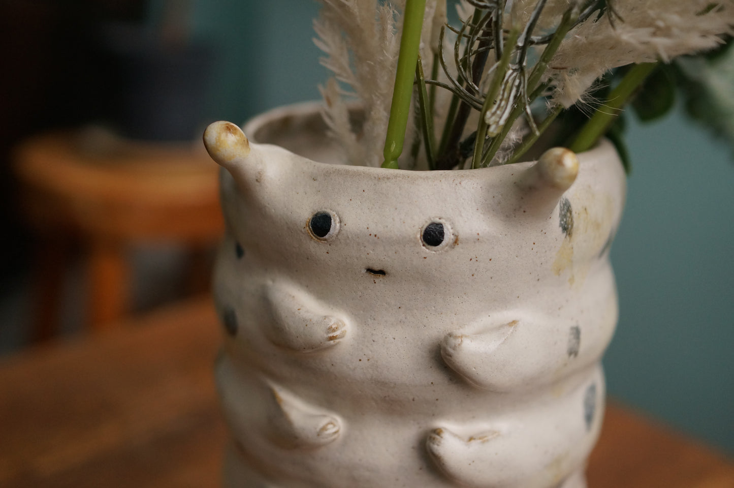 Satin White Caterpillar Vase