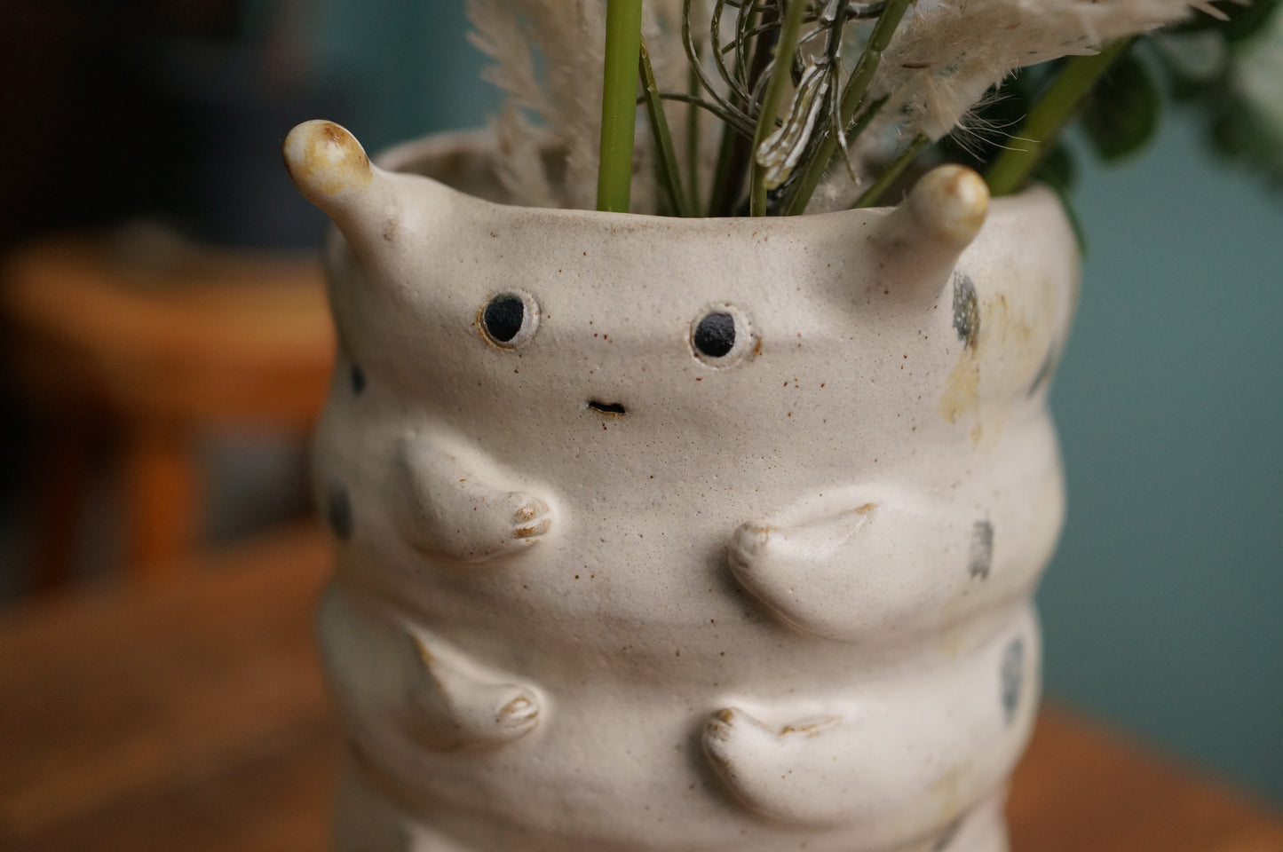 Satin White Caterpillar Vase