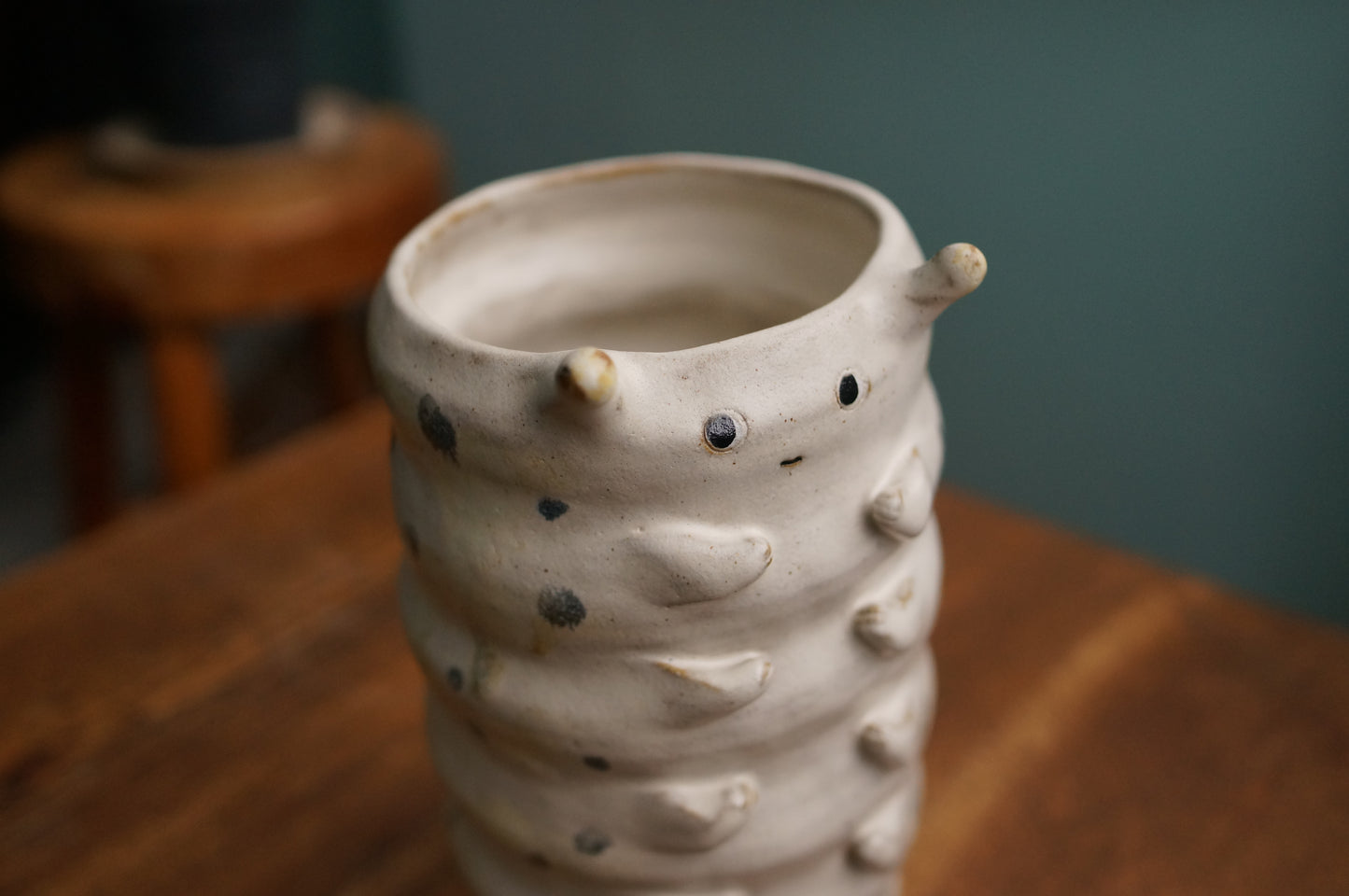 Satin White Caterpillar Vase