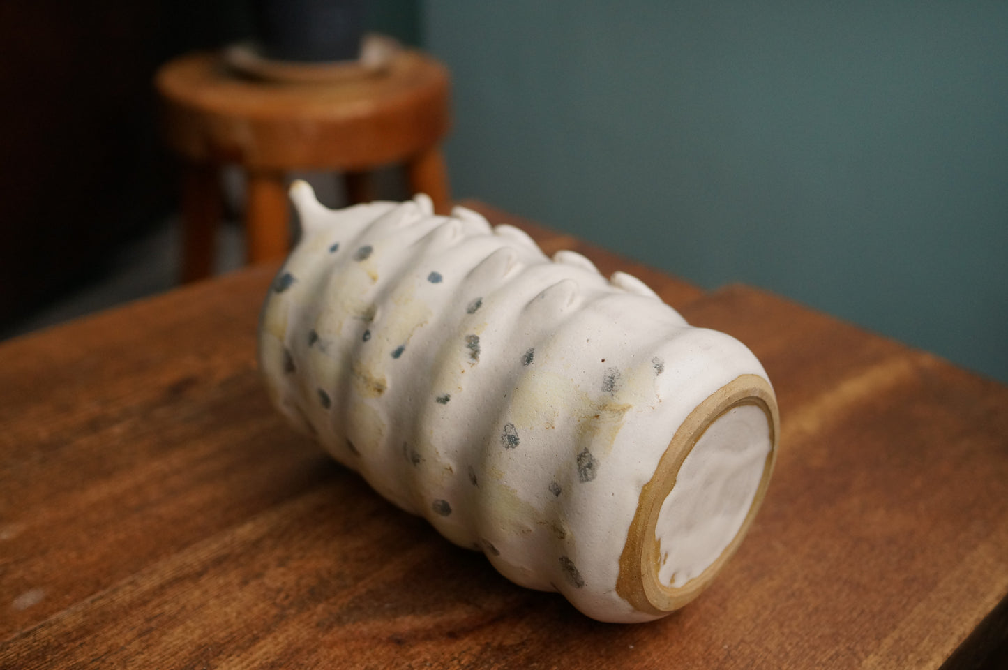 Satin White Caterpillar Vase