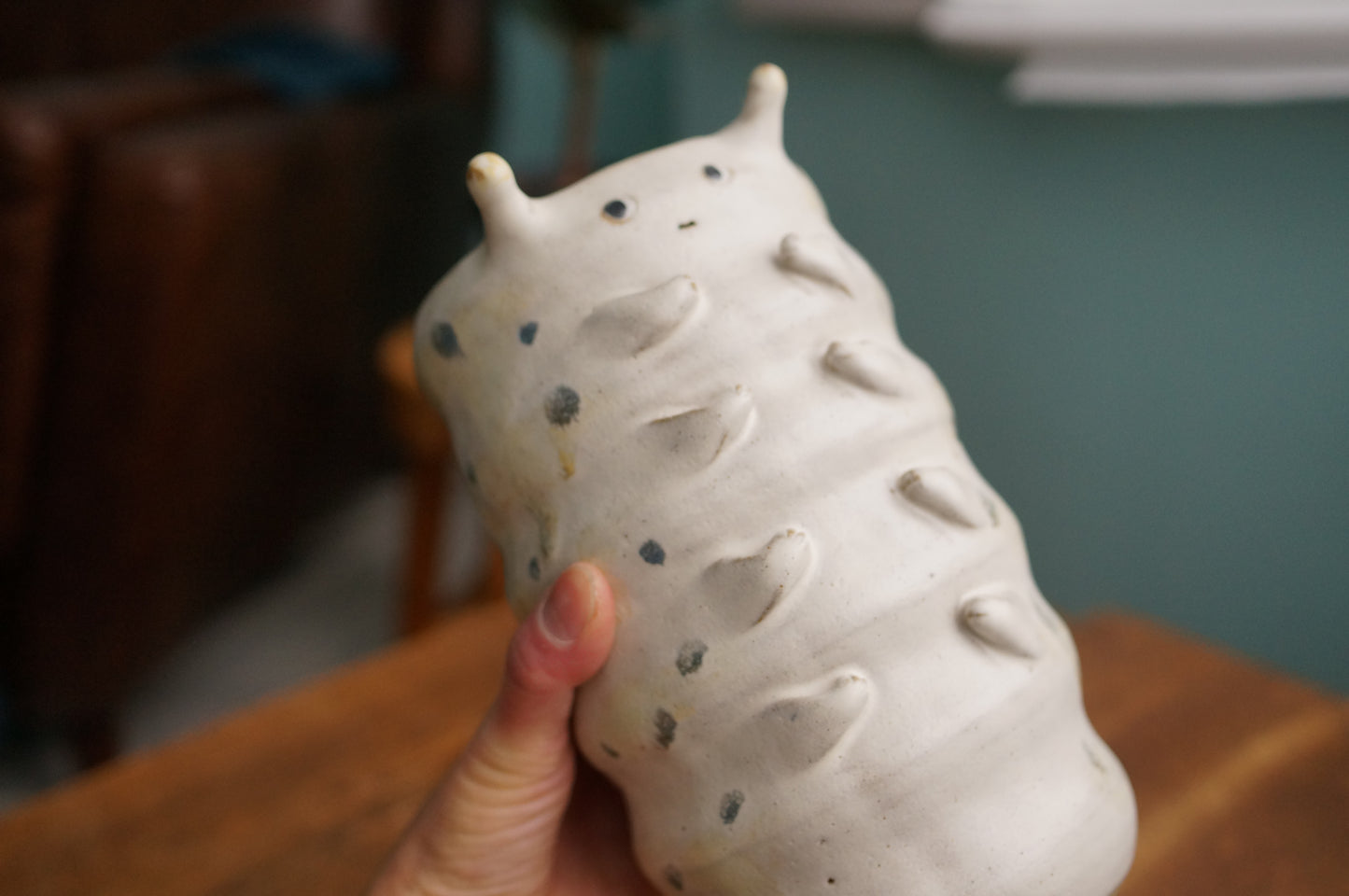 Satin White Caterpillar Vase