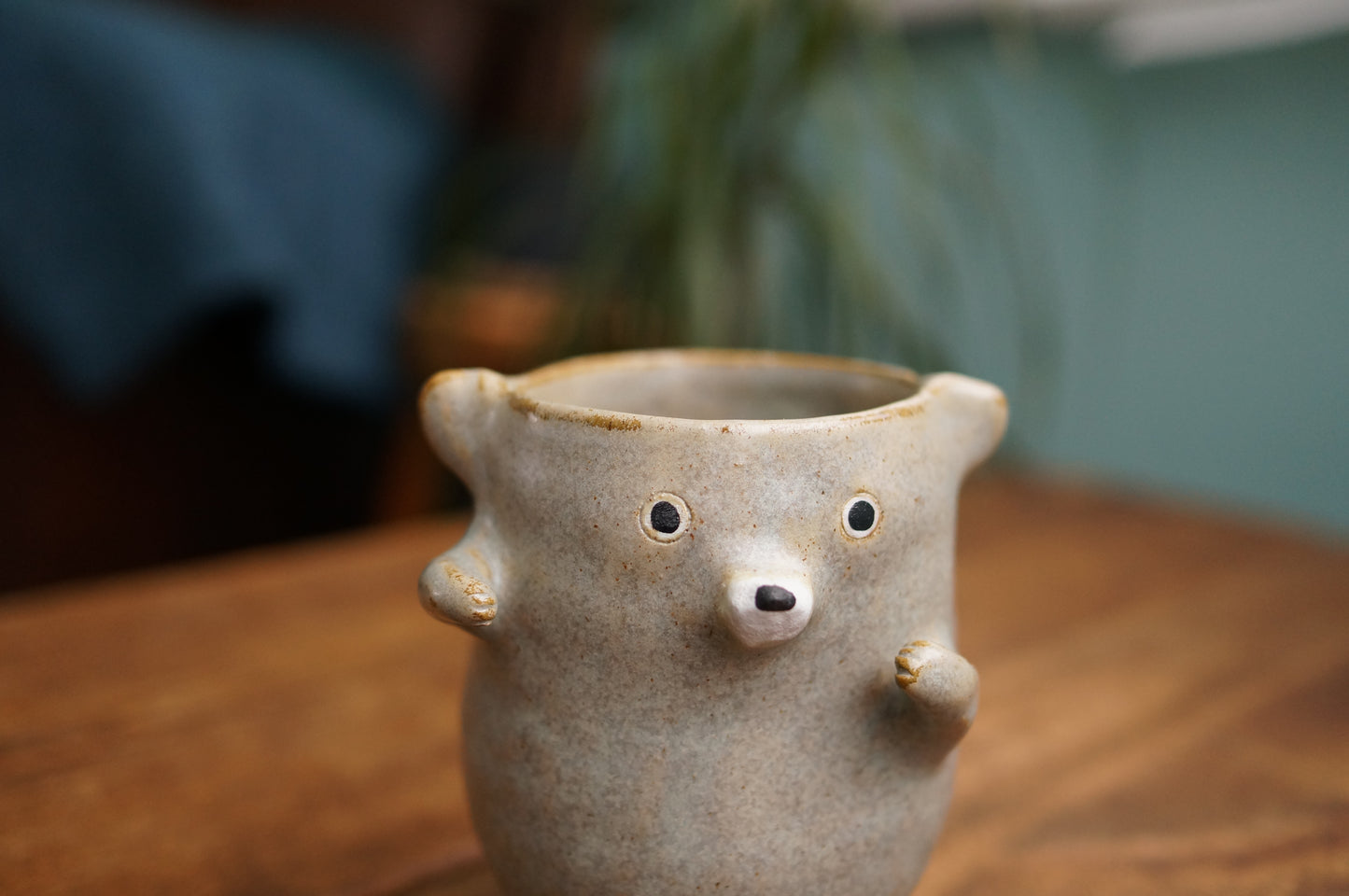 Handbuilt Dancing Polar Bear Cup