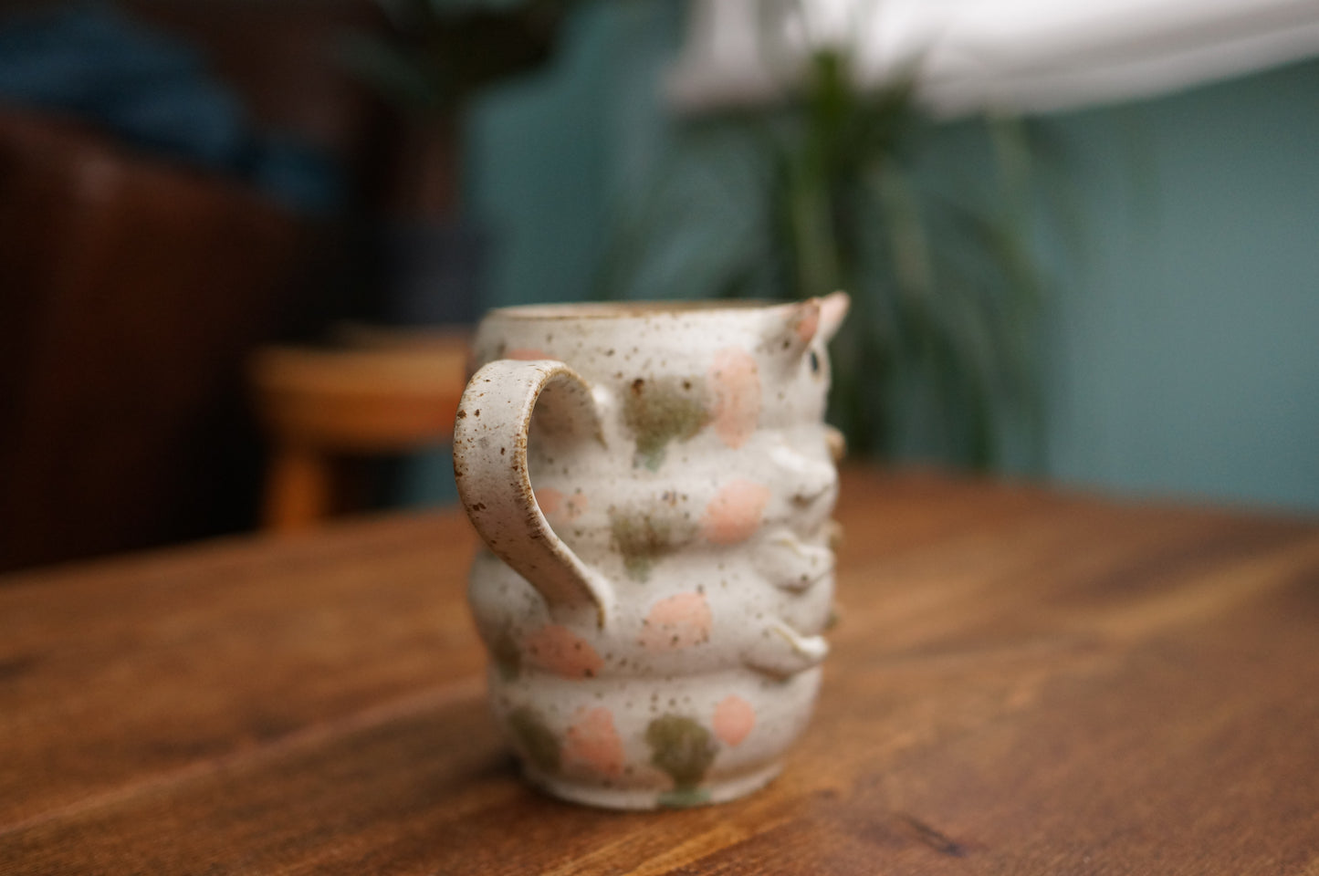 Cream White Caterpillar Mug