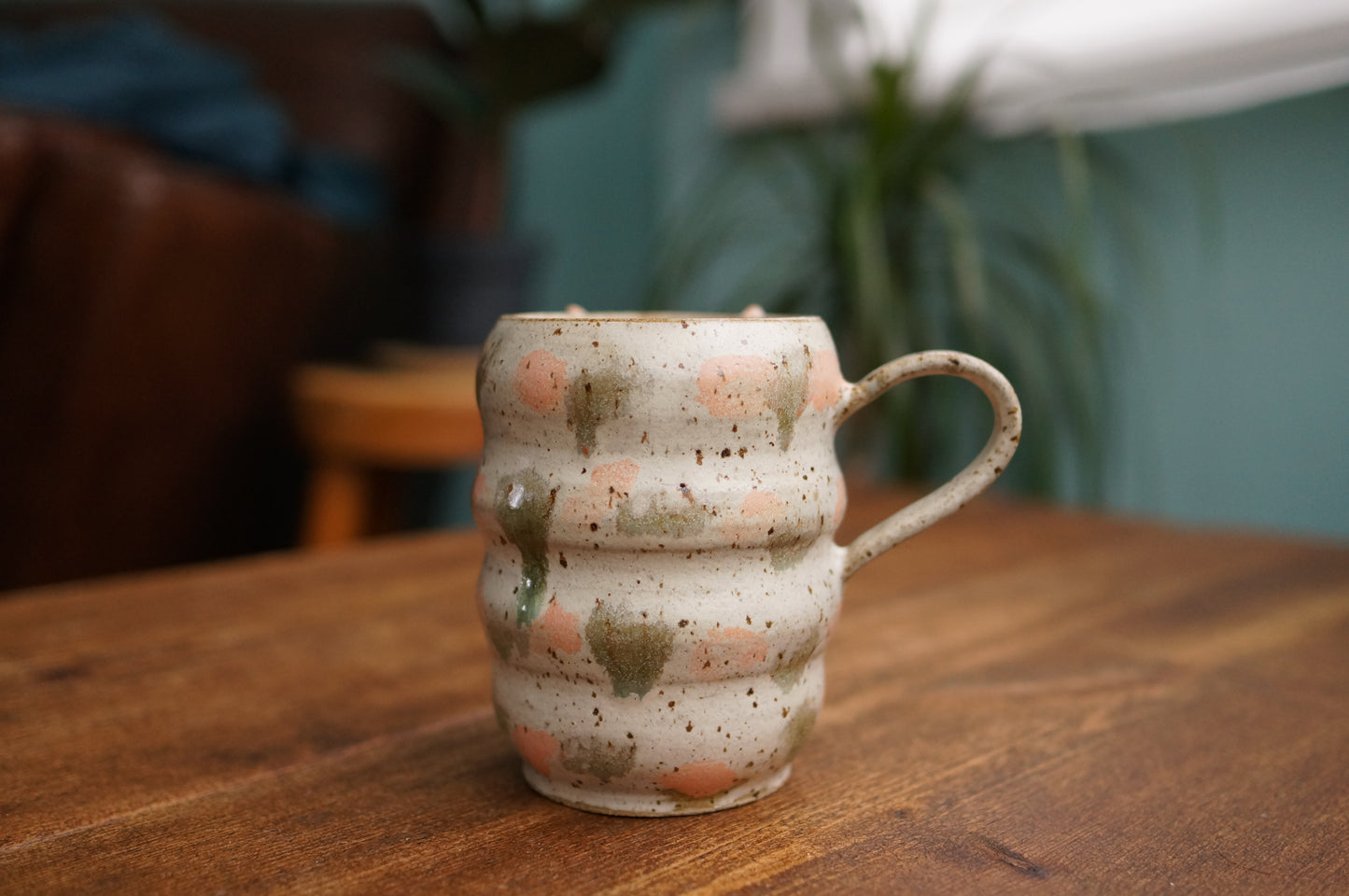 Cream White Caterpillar Mug