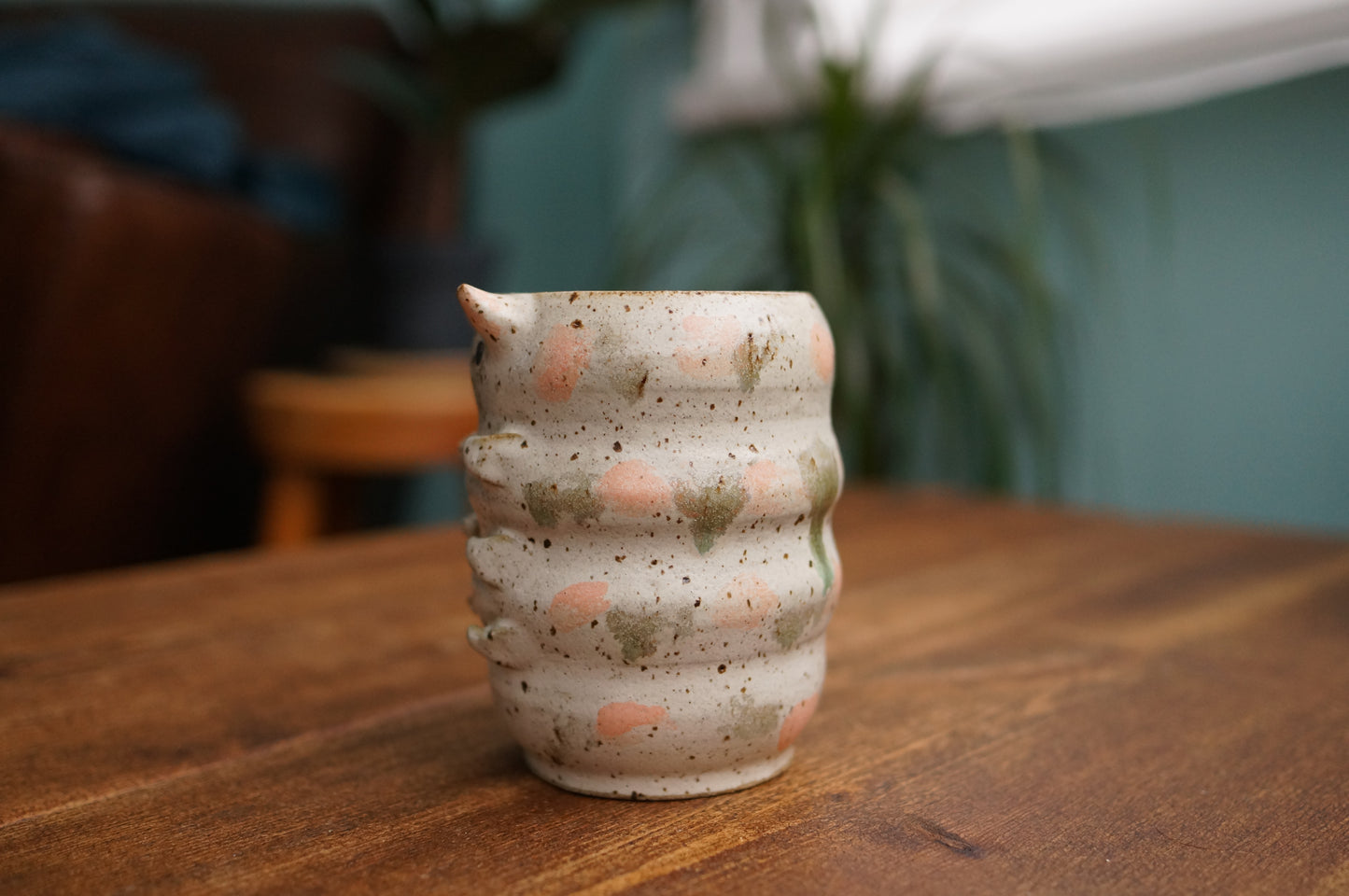 Cream White Caterpillar Mug