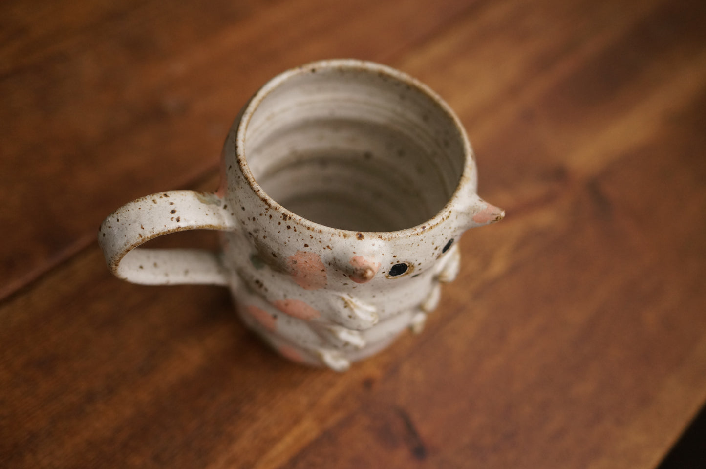 Cream White Caterpillar Mug