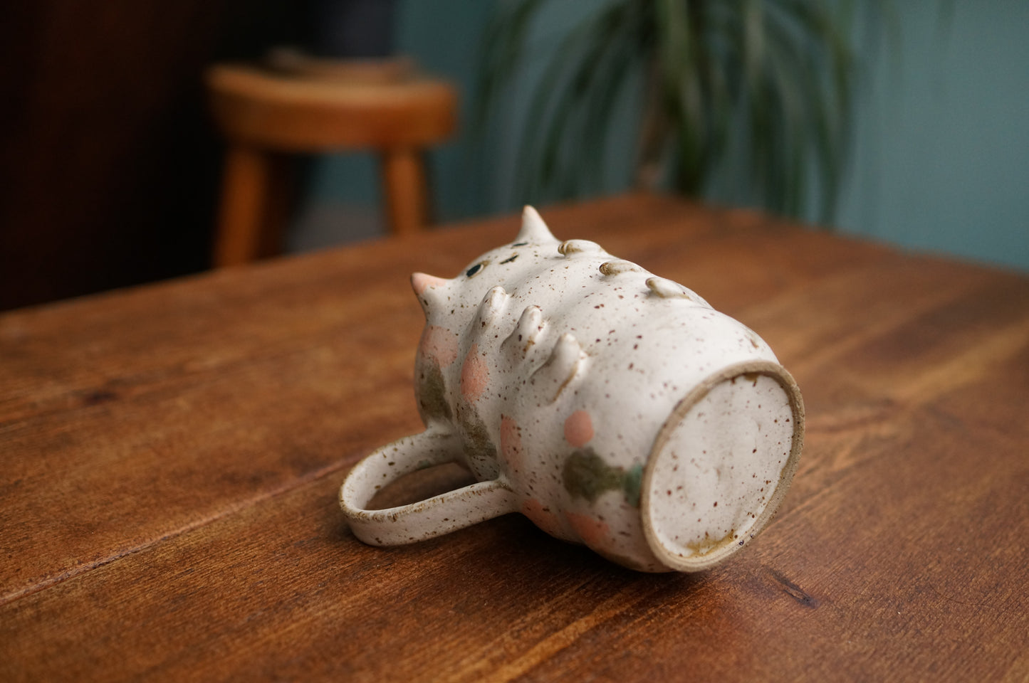 Cream White Caterpillar Mug