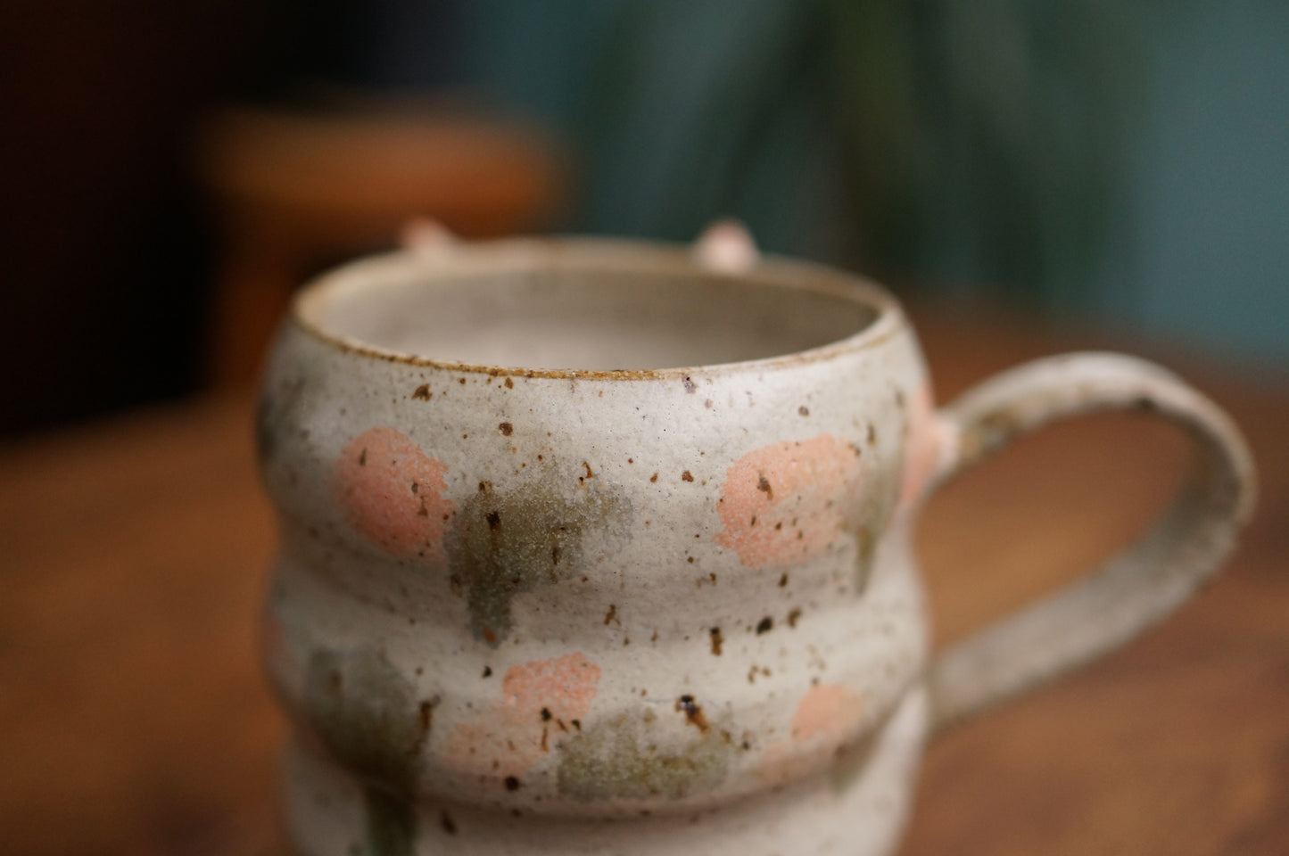 Cream White Caterpillar Mug