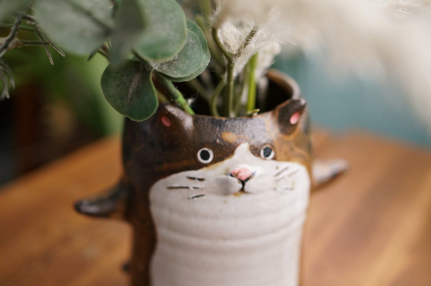 Brown Cat Vase