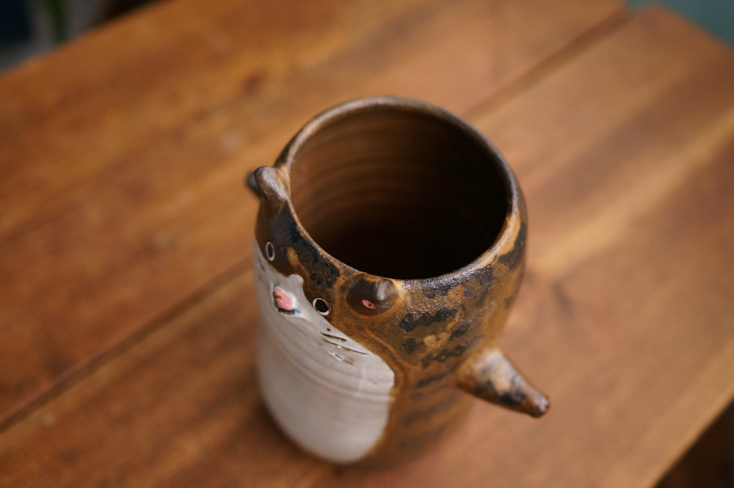 Brown Cat Vase