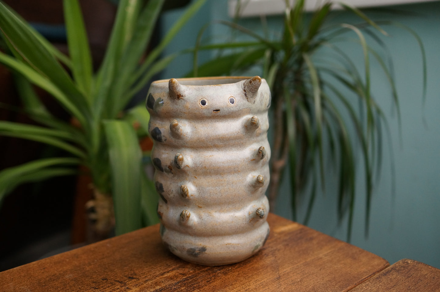 Grey Green Caterpillar Vase