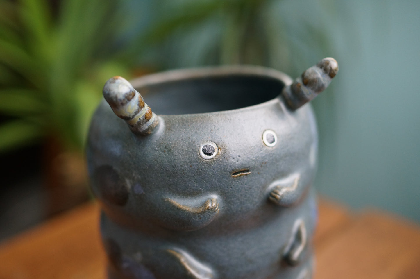 Dark Blue Caterpillar Vase