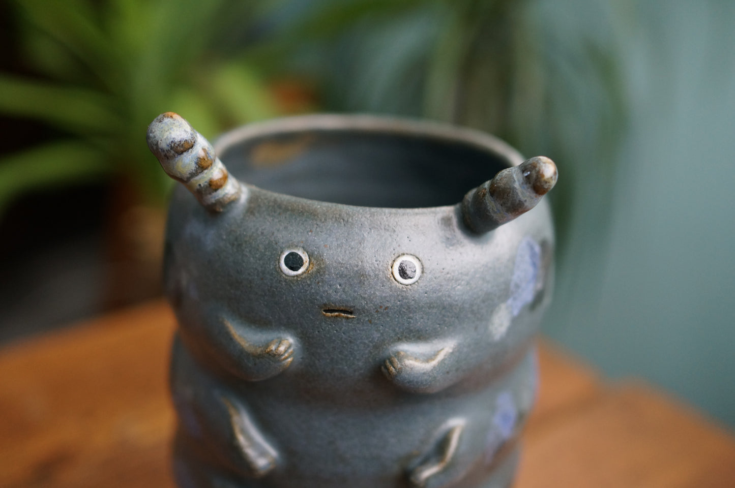 Dark Blue Caterpillar Vase