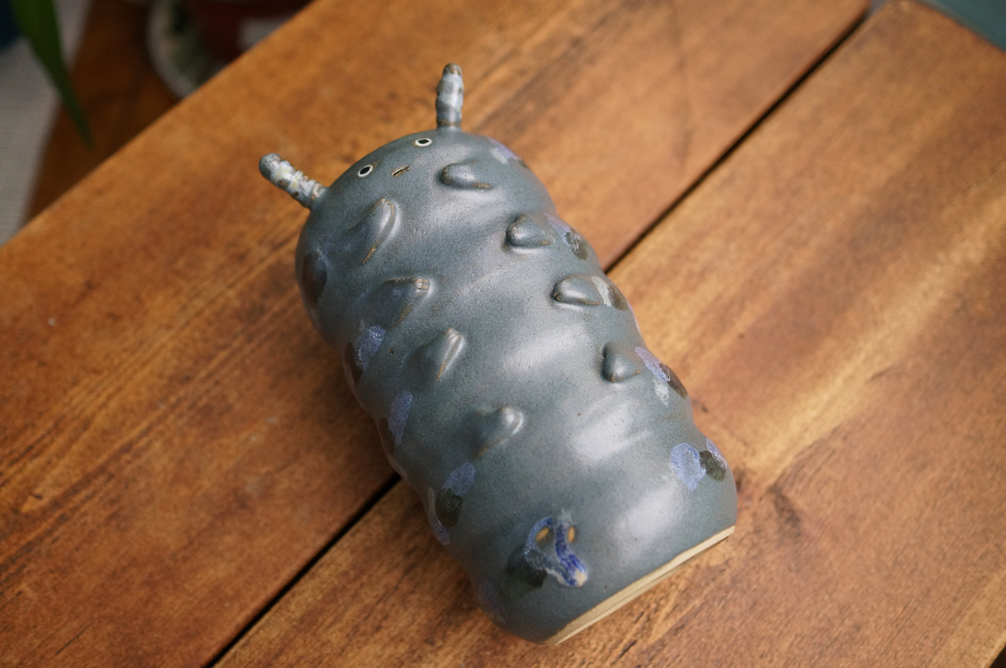 Dark Blue Caterpillar Vase