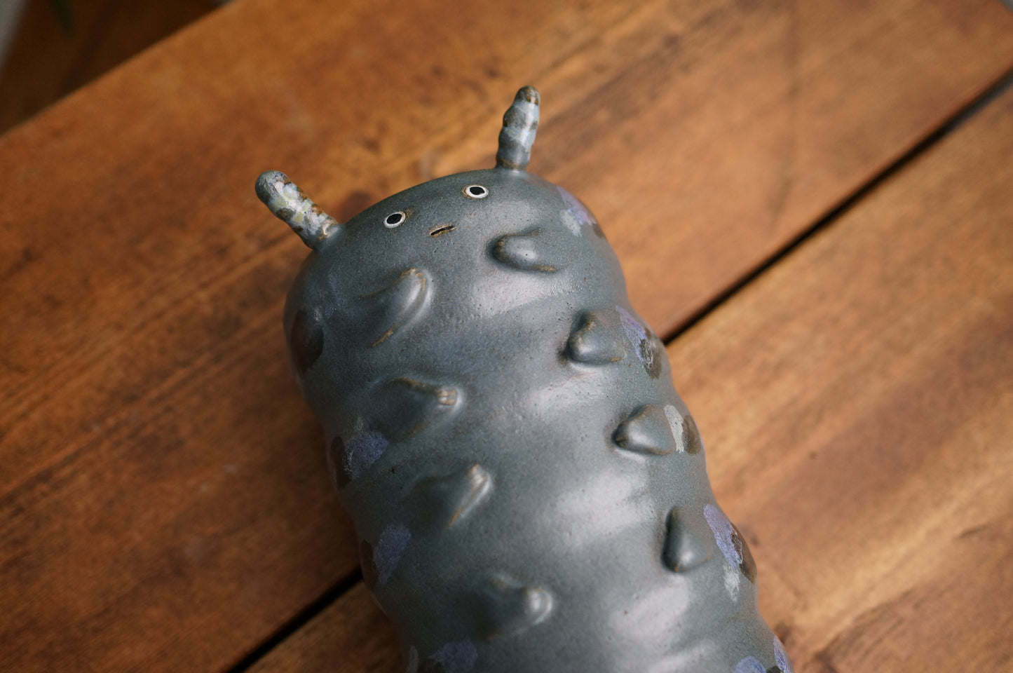 Dark Blue Caterpillar Vase