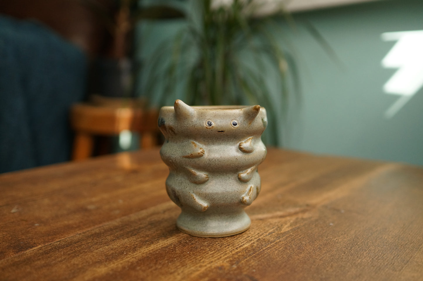 Grey Green Caterpillar Mug