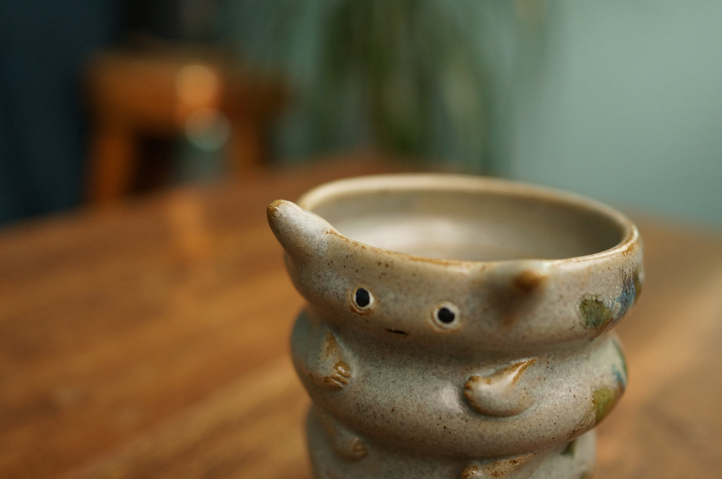 Grey Green Caterpillar Mug