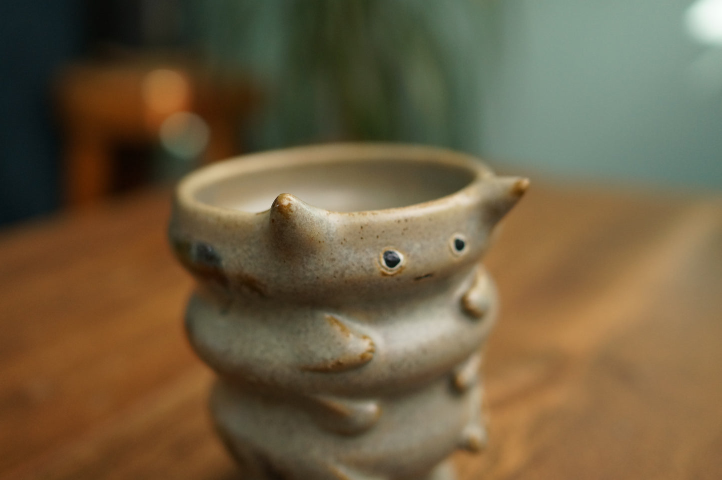 Grey Green Caterpillar Mug