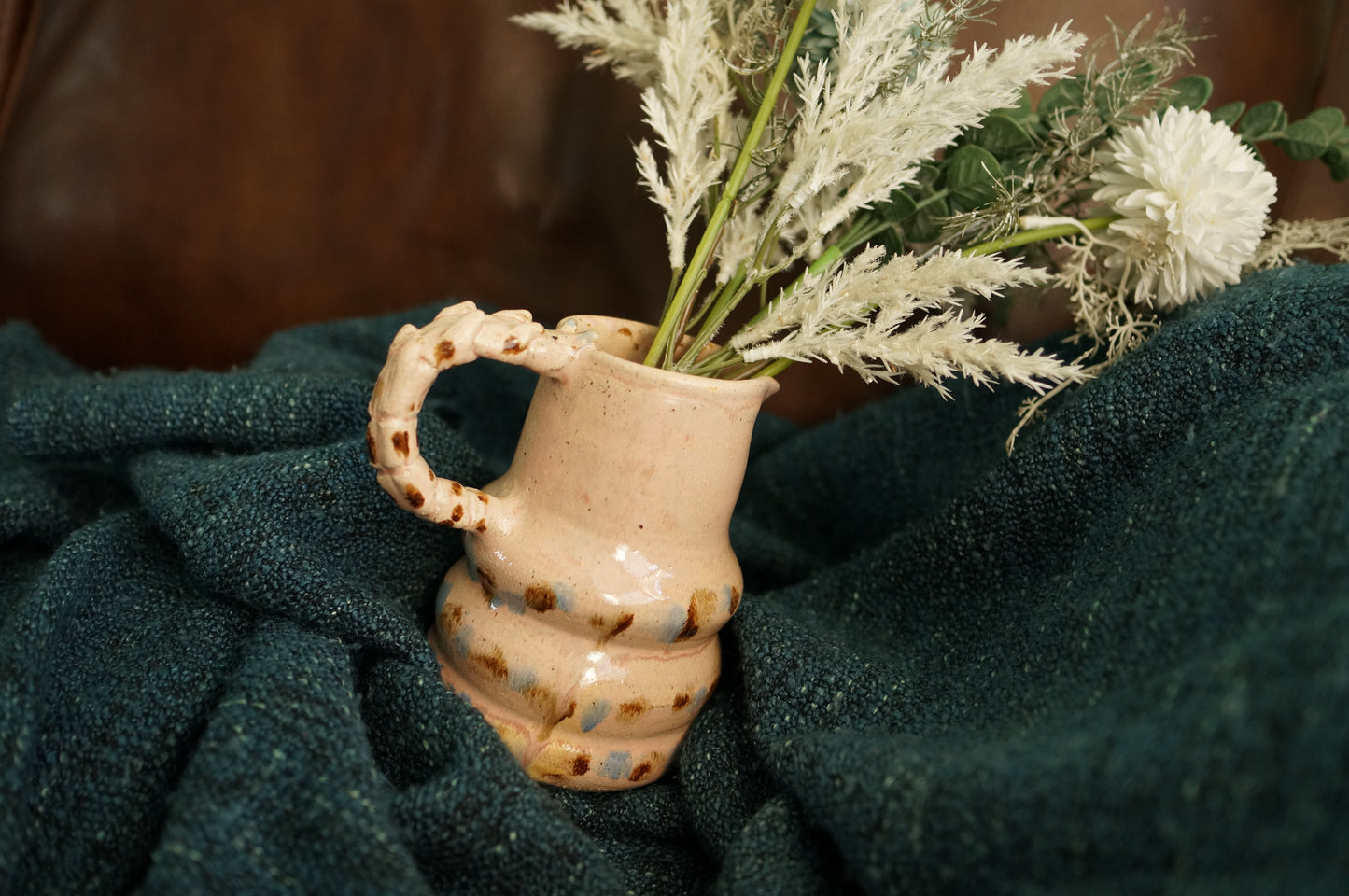 Pink Caterpillar Jug Vase
