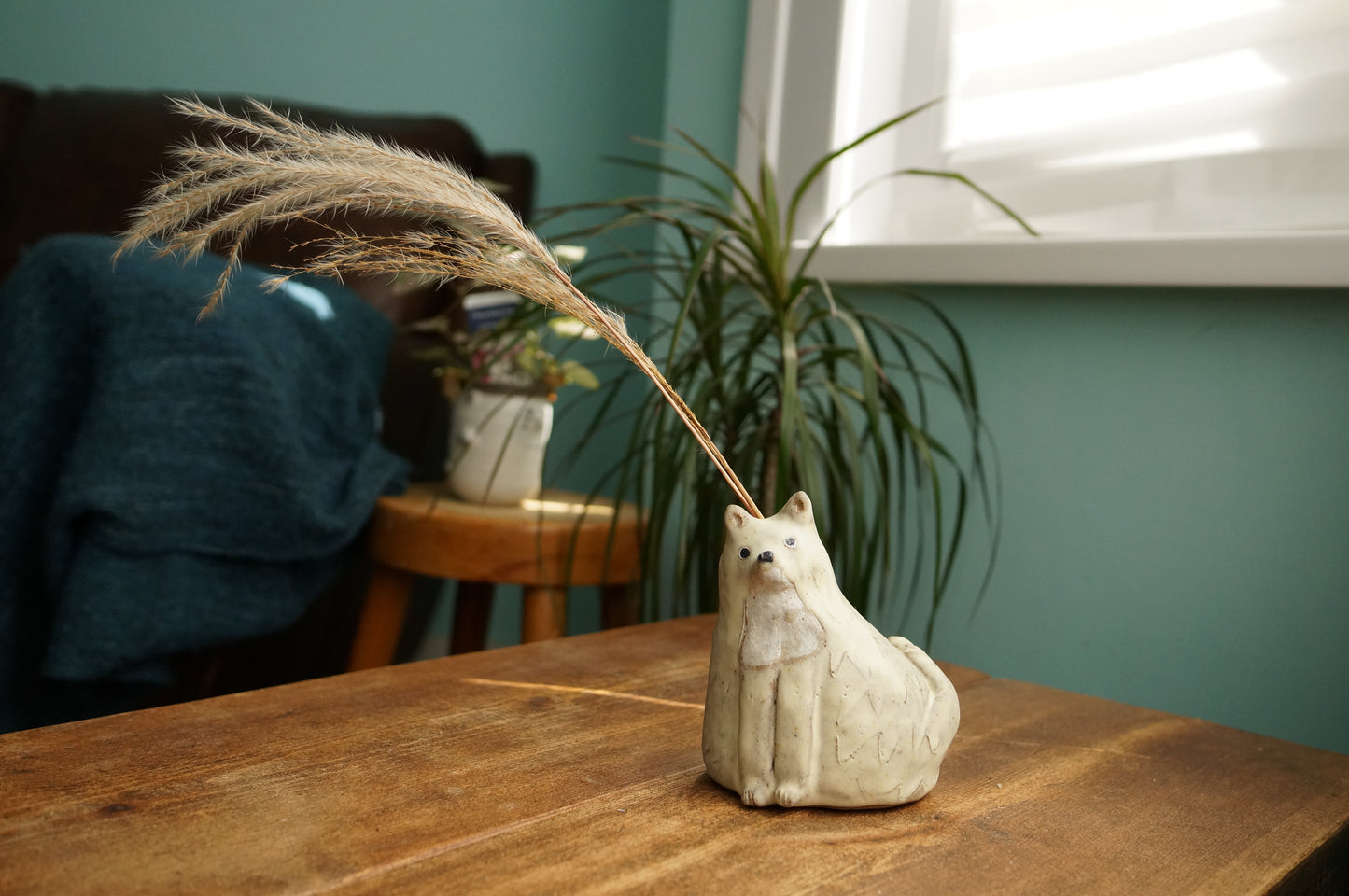 White Fox Vase
