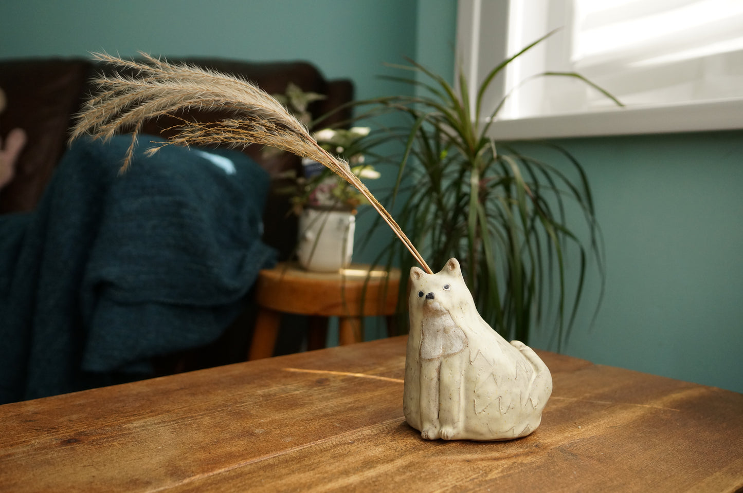 White Fox Vase
