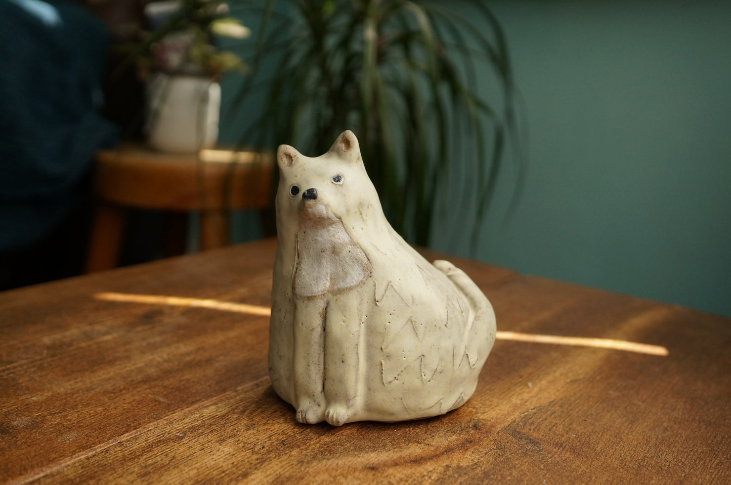 White Fox Vase