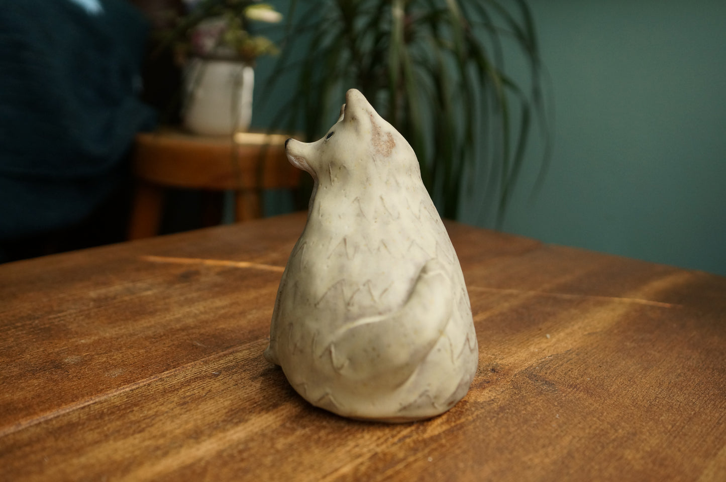 White Fox Vase