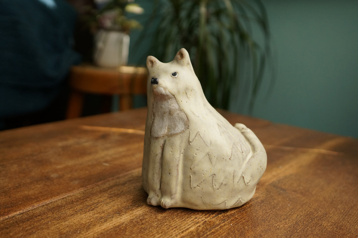 White Fox Vase